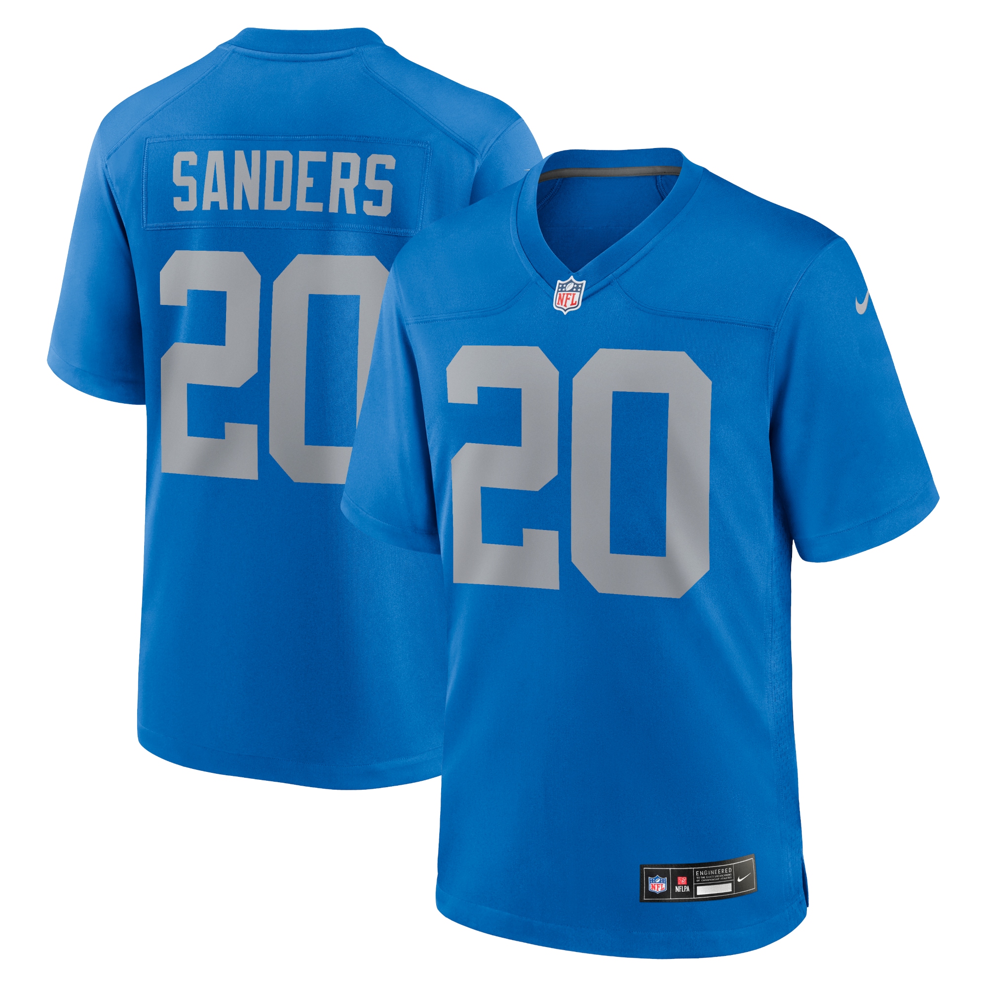 Men's Detroit Lions Barry Sanders Blue Alternate Game Jersey JS2479 Saliibo