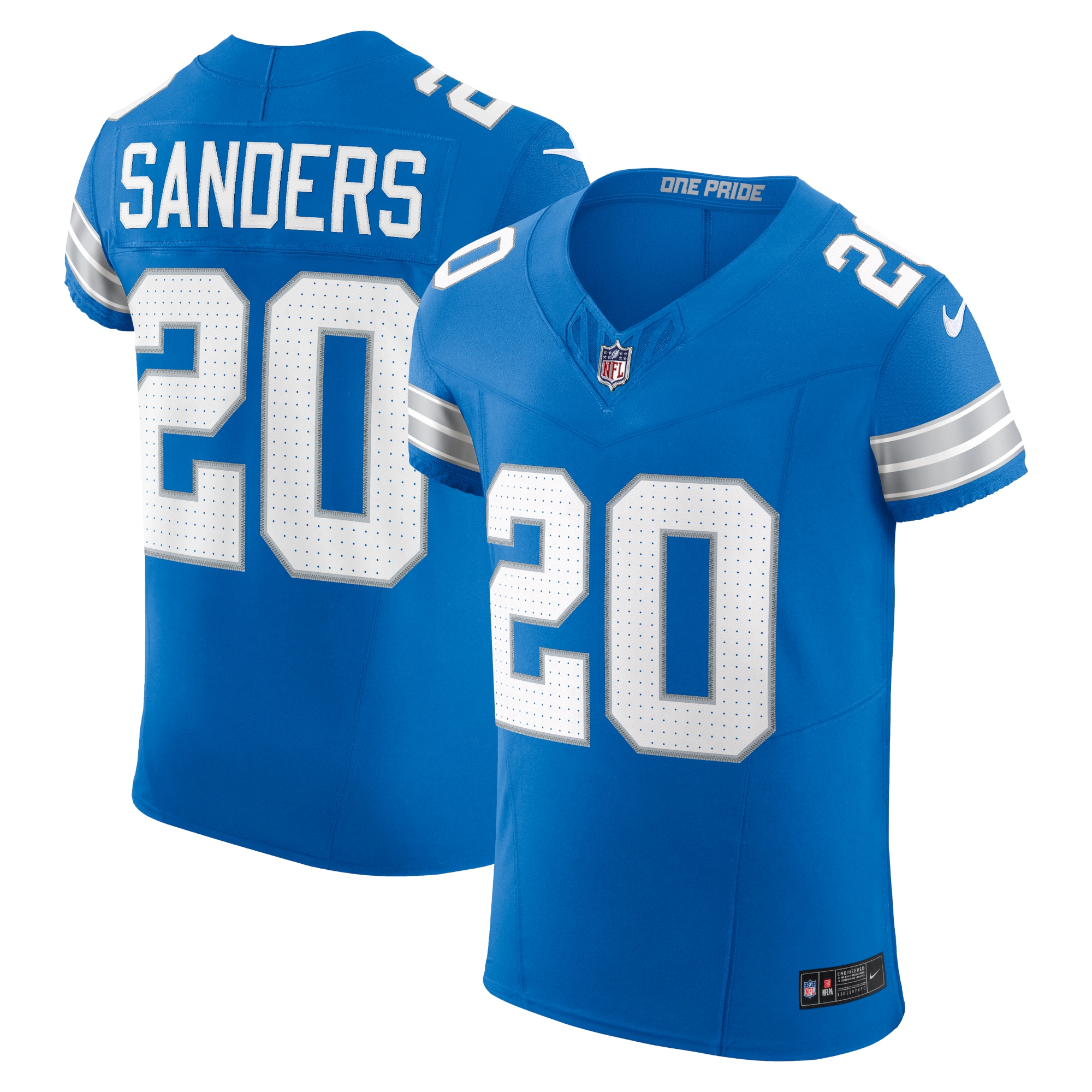 Men's Detroit Lions Barry Sanders Blue Retired Player Vapor F.U.S.E. Elite Jersey JS5214 Saliibo