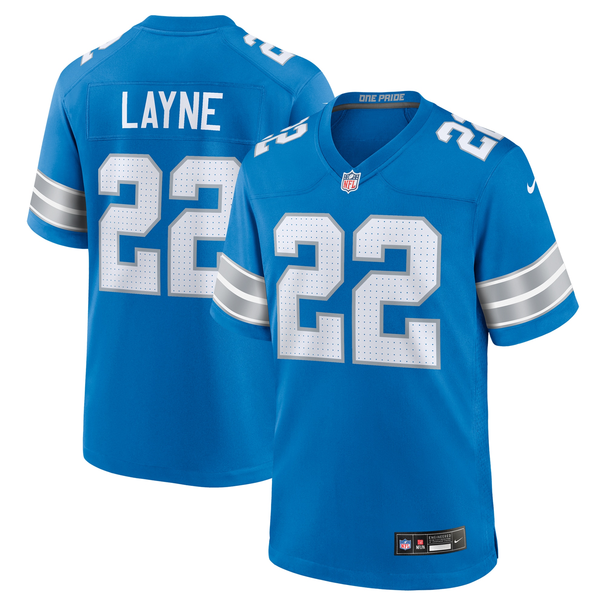 Men's Detroit Lions Bobby Layne Blue Retired Player Game Jersey JS4160 Saliibo