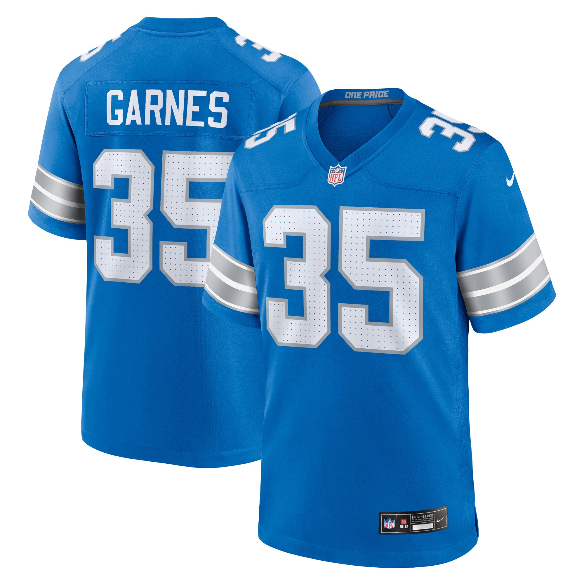 Men's Detroit Lions Chelen Garnes Blue Game Jersey JS9006 Saliibo