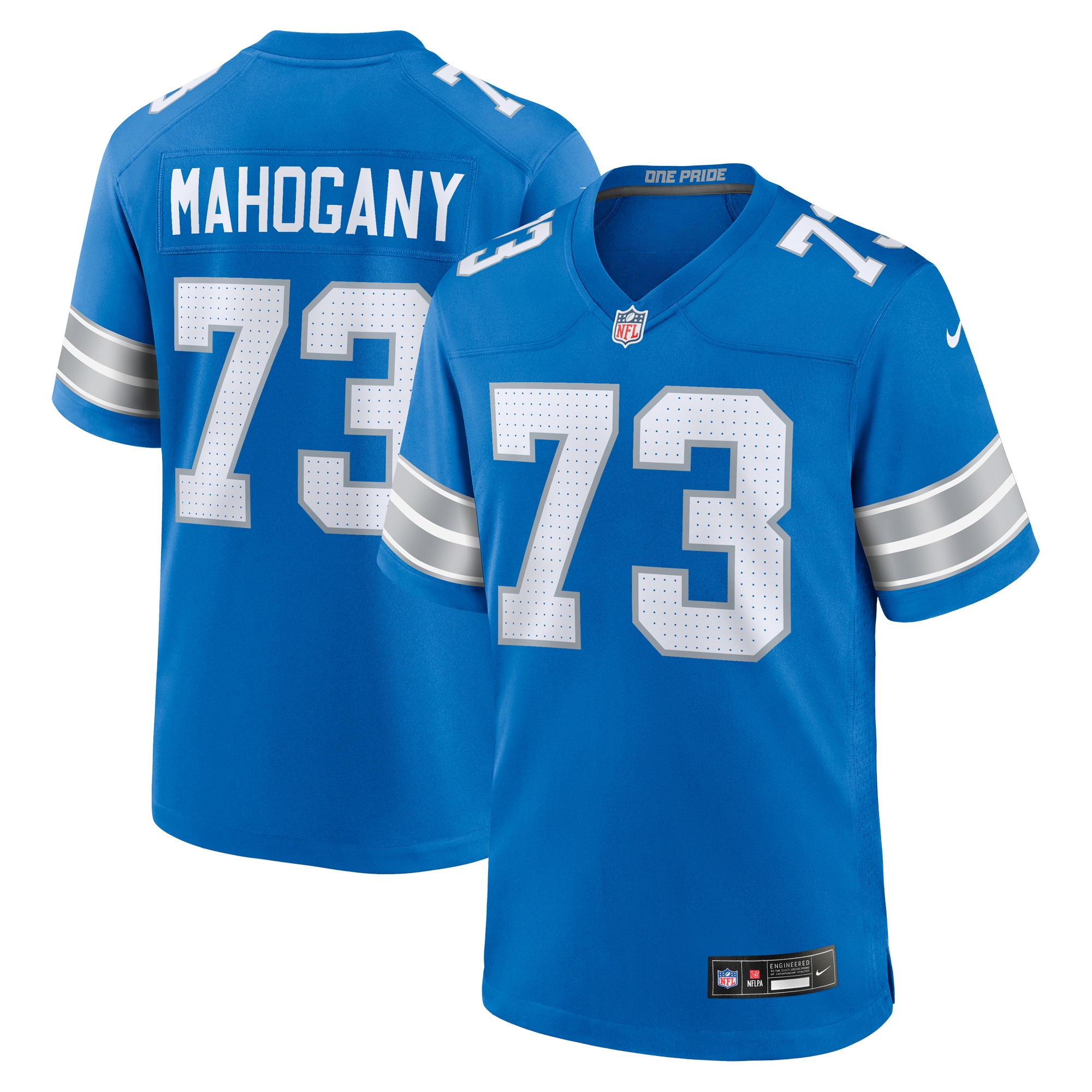 Men's Detroit Lions Christian Mahogany Blue Team Game Jersey JS6248 Saliibo