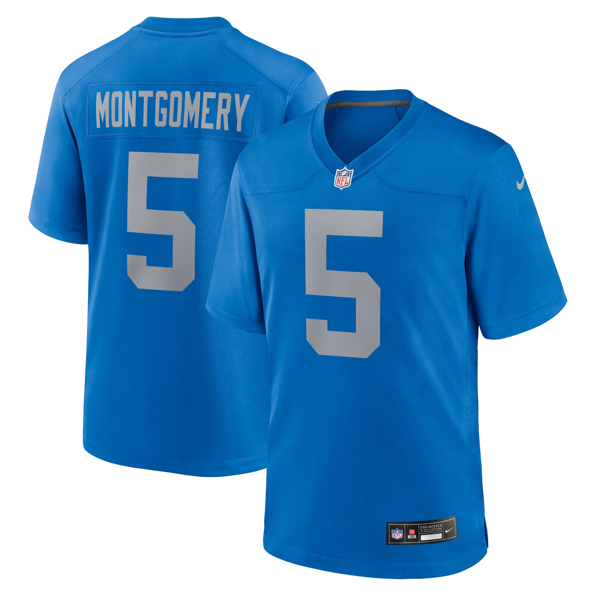 Men's Detroit Lions David Montgomery Blue Alternate Game Jersey JS7690 Saliibo