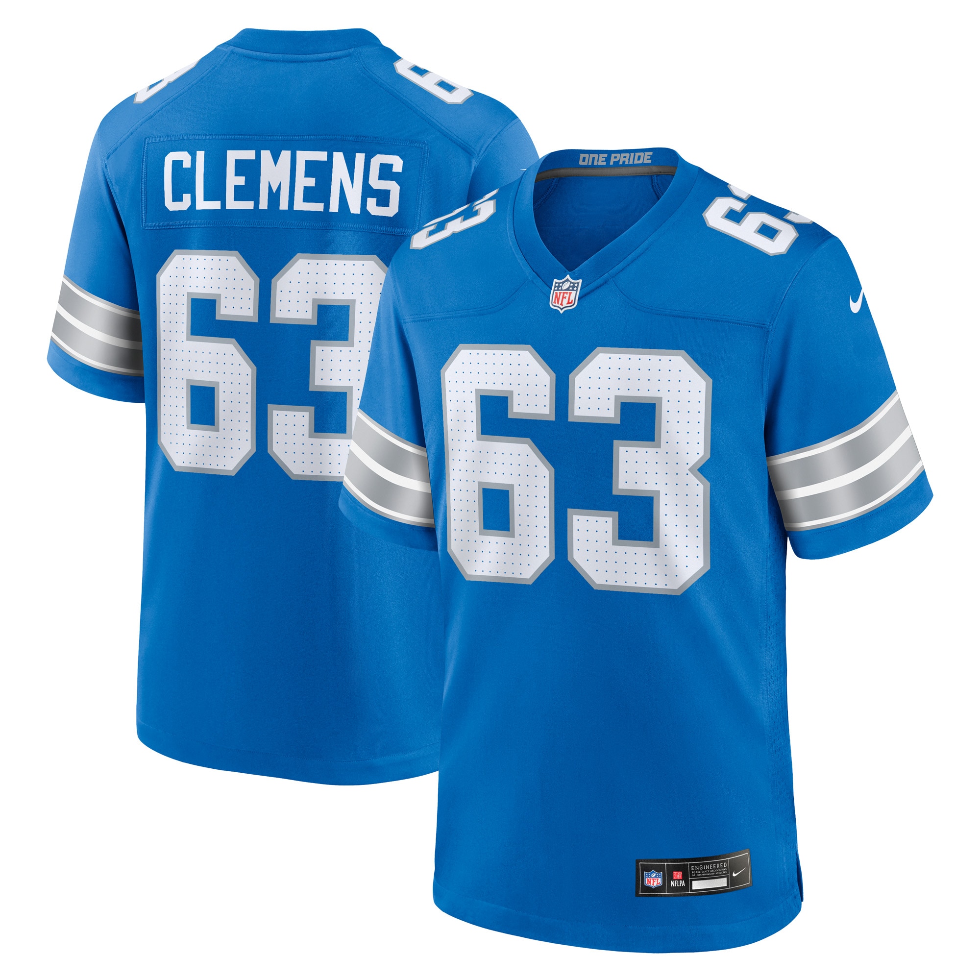 Men's Detroit Lions Duke Clemens Blue Game Jersey JS5480 Saliibo