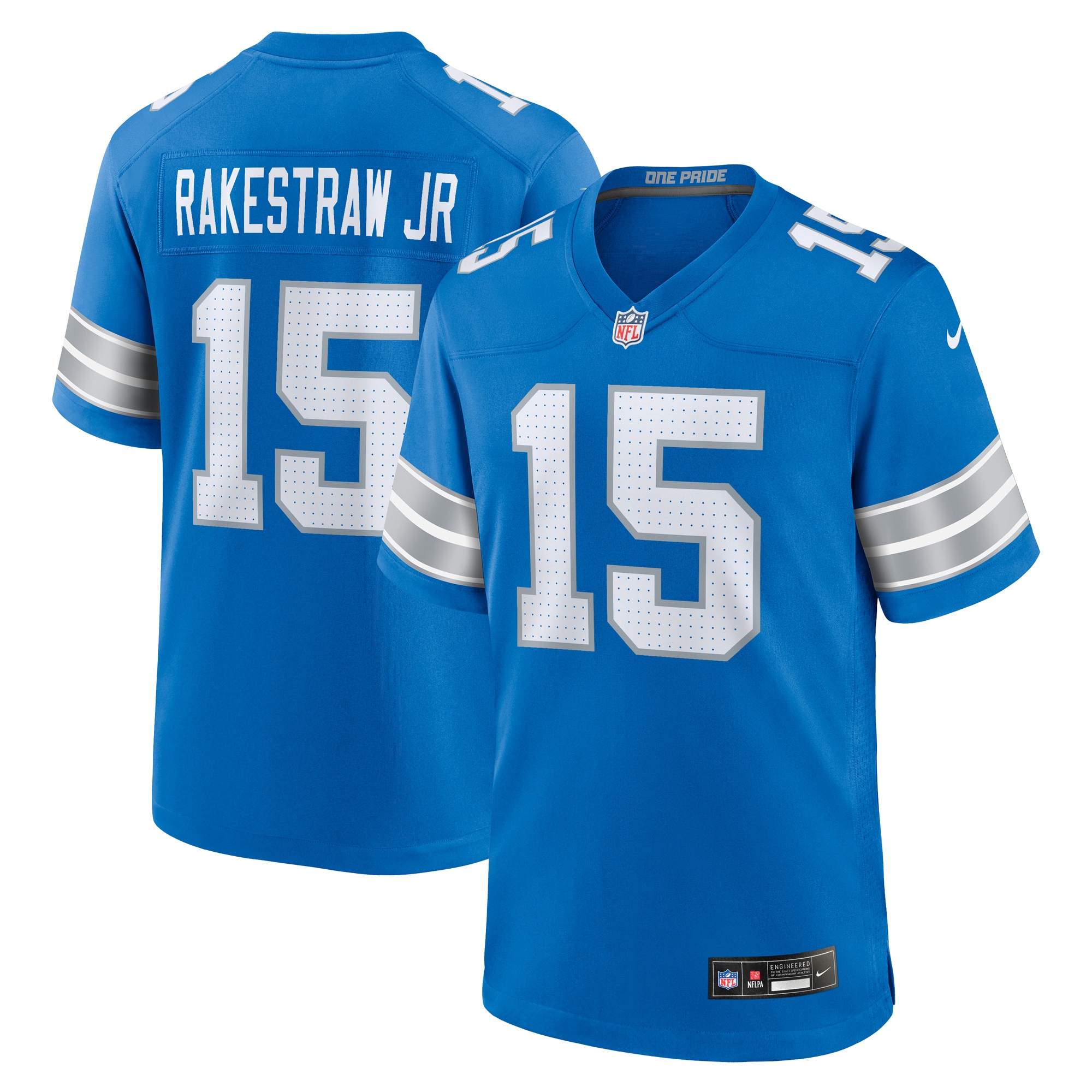 Men's Detroit Lions Ennis Rakestraw Jr. Blue Team Game Jersey JS7770 Saliibo