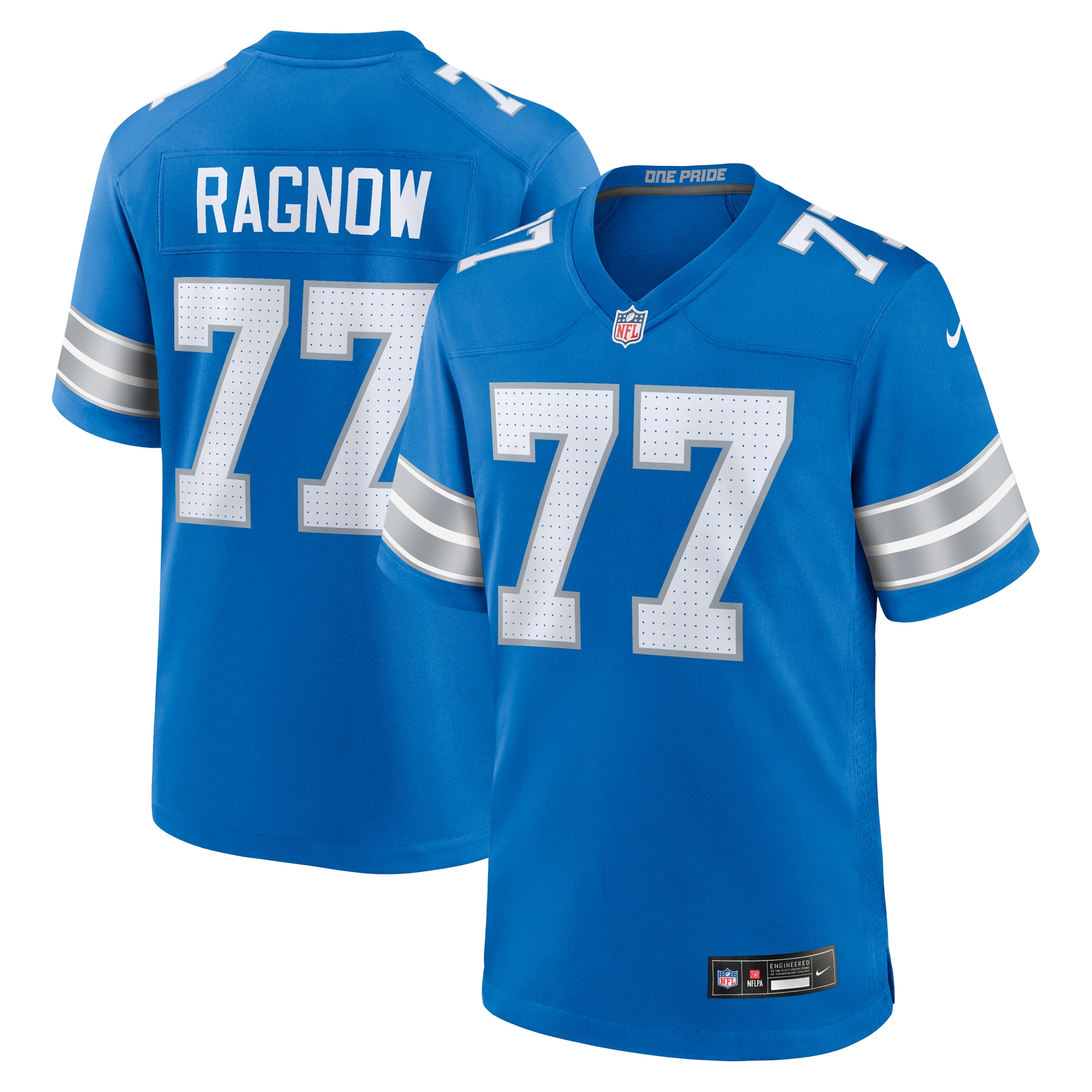 Men's Detroit Lions Frank Ragnow Blue Team Game Jersey JS7321 Saliibo