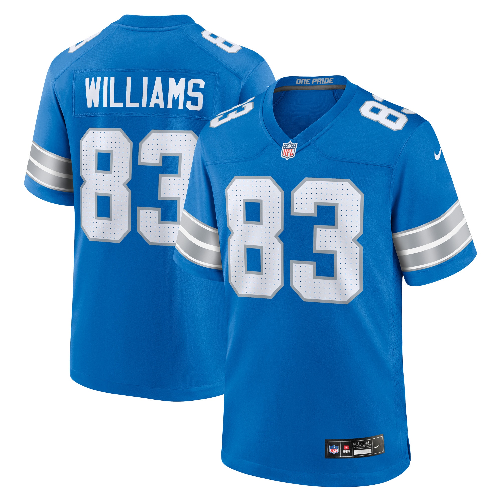 Men's Detroit Lions Isaiah Williams Blue Game Jersey JS9755 Saliibo