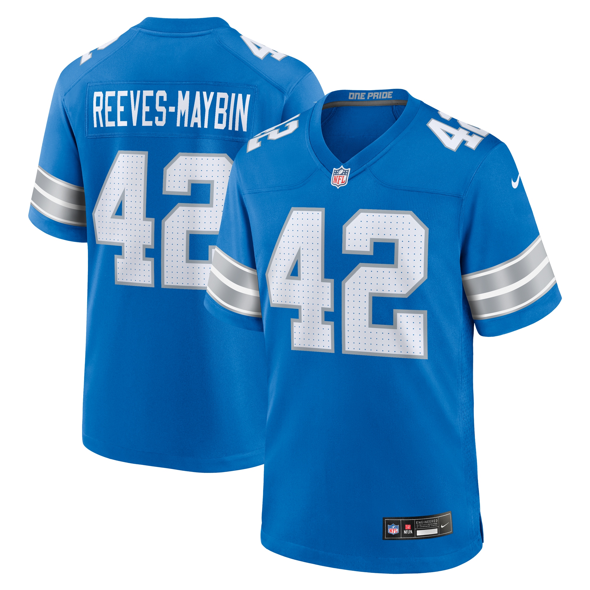 Men's Detroit Lions Jalen Reeves-Maybin Blue Team Game Jersey JS5883 Saliibo