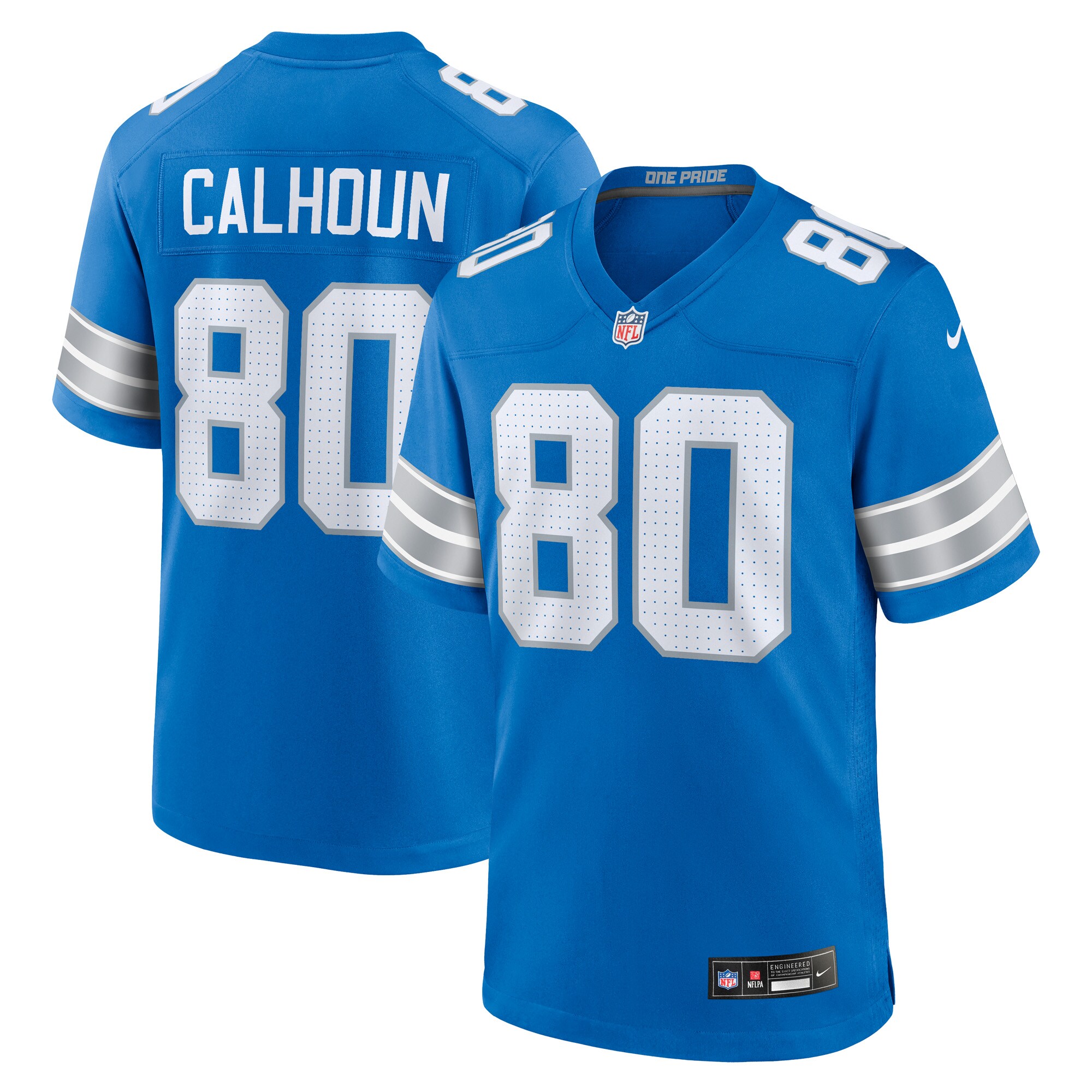 Men's Detroit Lions Jalon Calhoun Blue Game Jersey JS2035 Saliibo