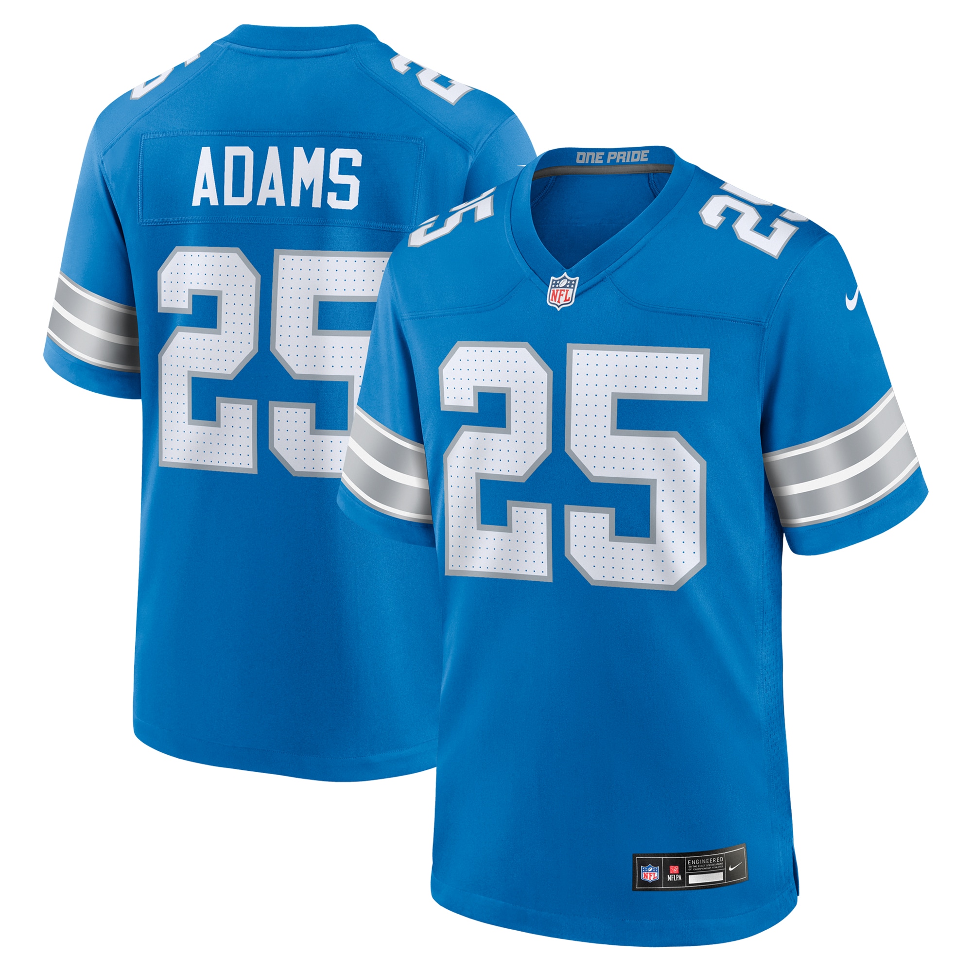 Men's Detroit Lions Jamal Adams Blue Team Game Jersey JS4257 Saliibo