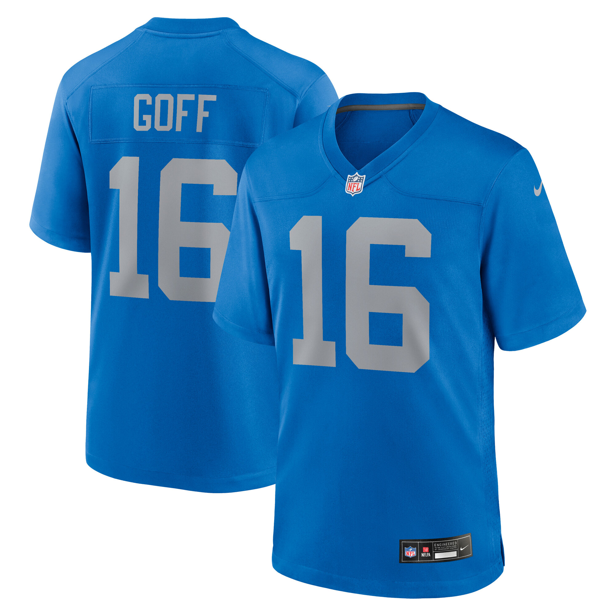 Men's Detroit Lions Jared Goff Blue Alternate Game Jersey JS8887 Saliibo