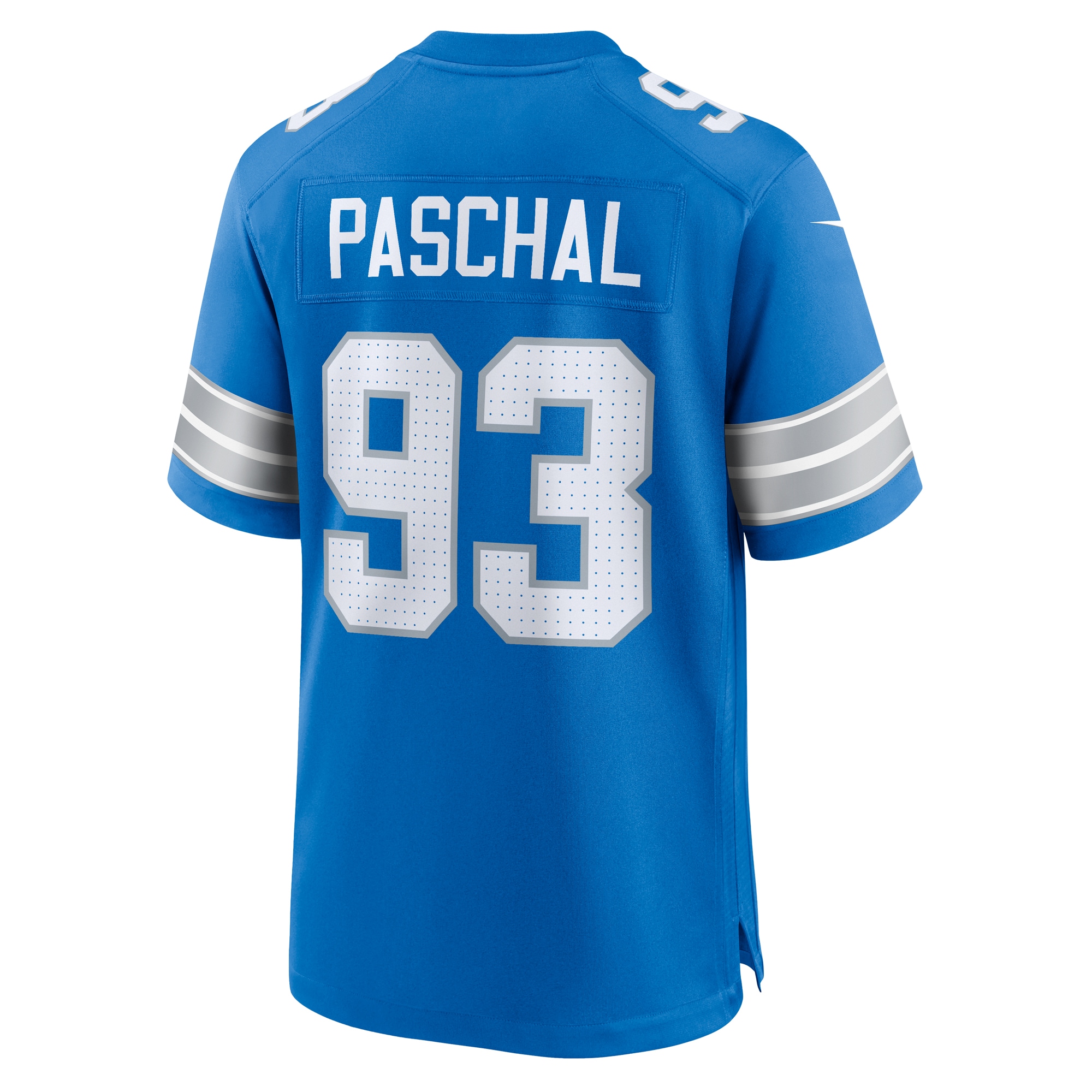 Men's Detroit Lions Josh Paschal Blue Team Game Jersey JS7704 Saliibo - Image 3