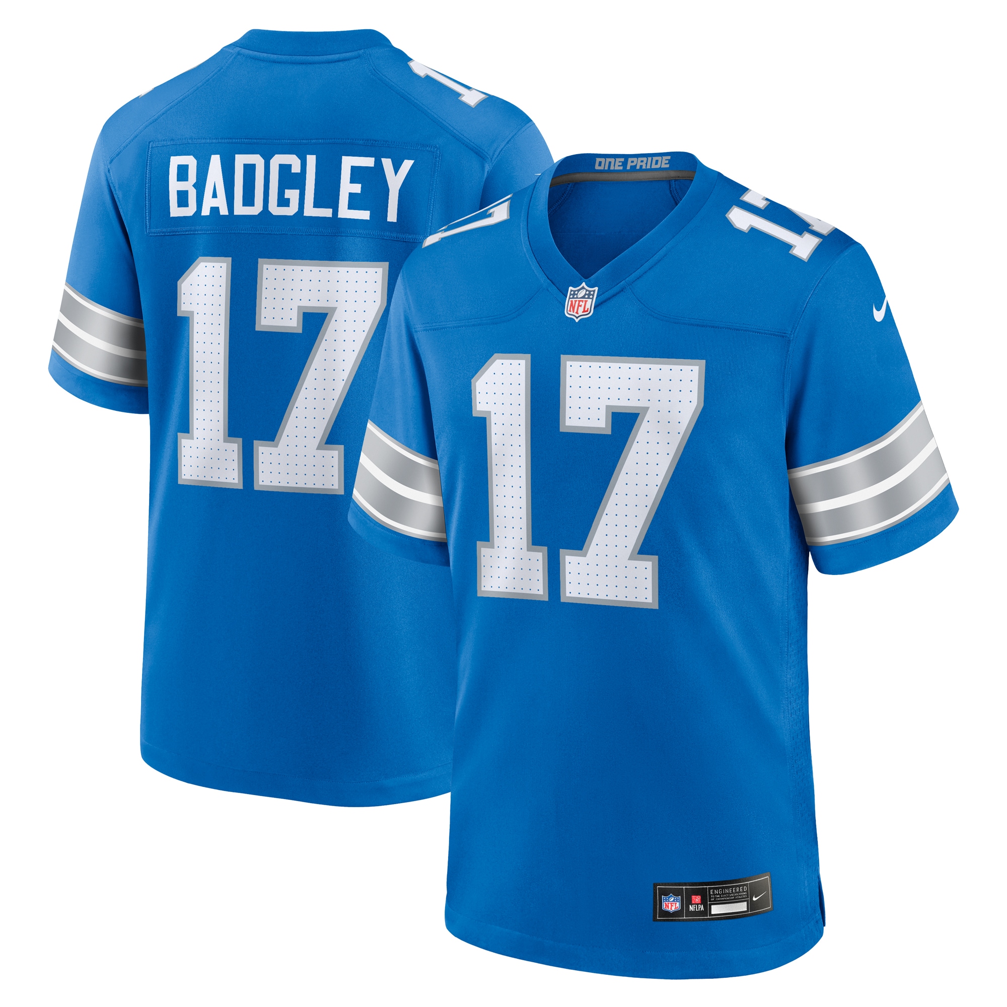 Men's Detroit Lions Michael Badgley Blue Team Game Jersey JS3436 Saliibo