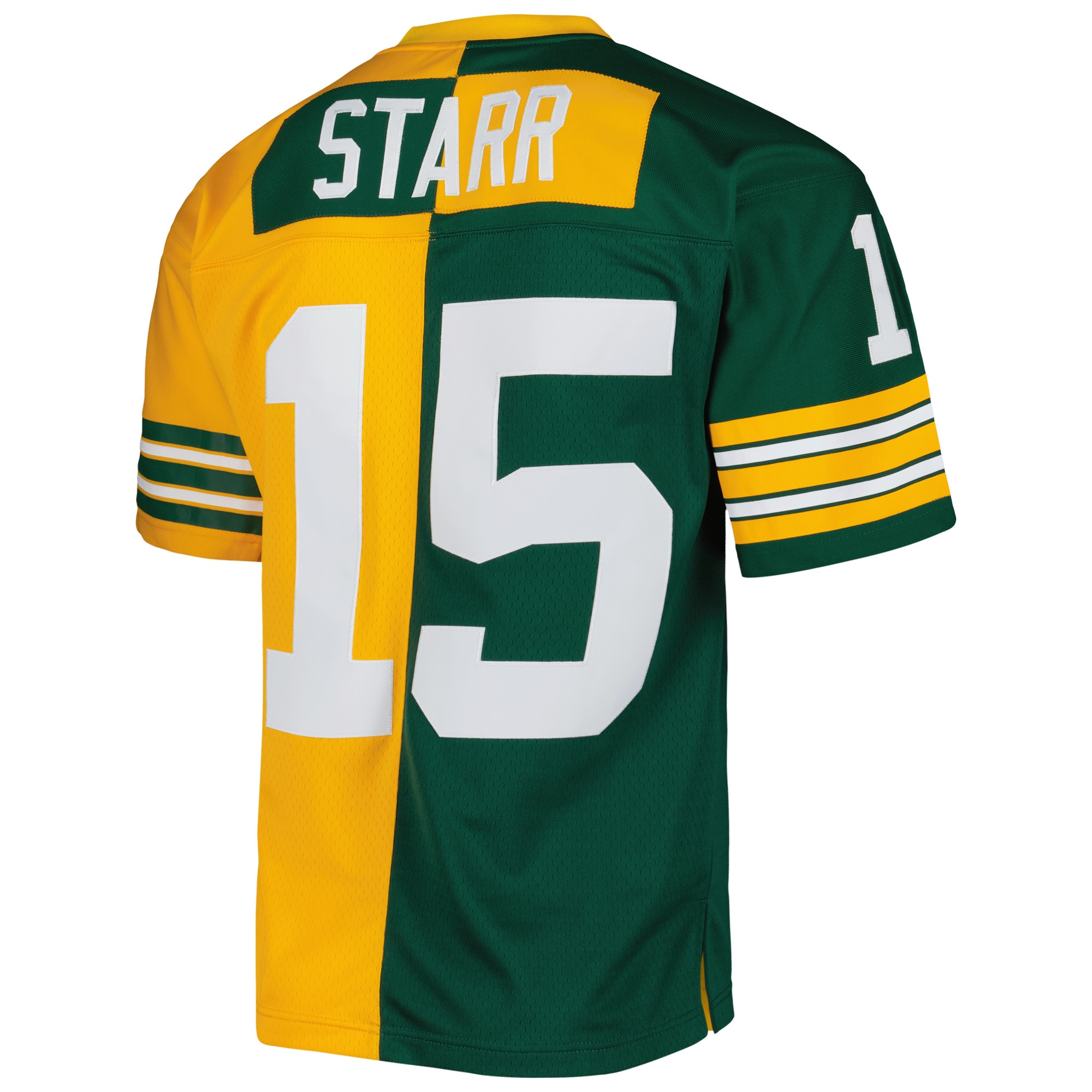 Men's Green Bay Packers Bart Starr Mitchell & Ness Green/Gold 1969 Split Legacy Jersey JS7407 Saliibo - Image 3