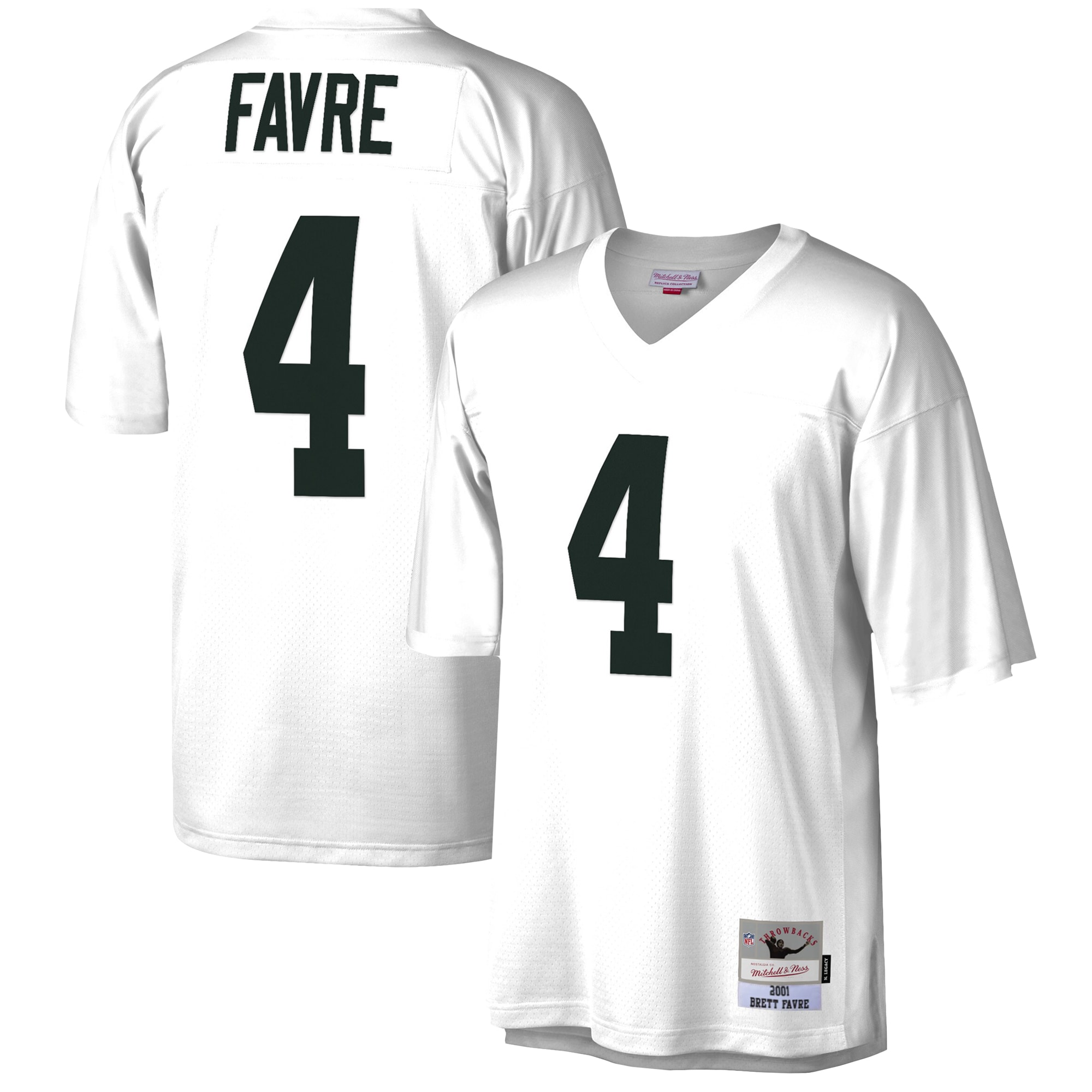 Men's Green Bay Packers Brett Favre Mitchell & Ness White Legacy Jersey JS5069 Saliibo