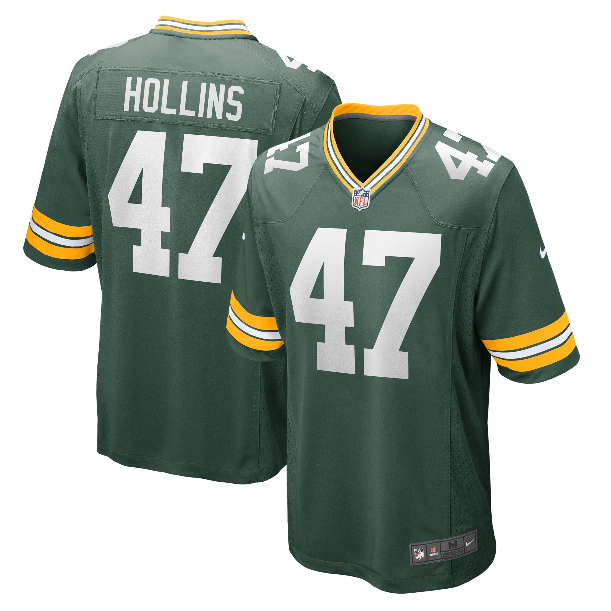 Men's Green Bay Packers Justin Hollins Green Home Game Player Jersey JS4155 Saliibo