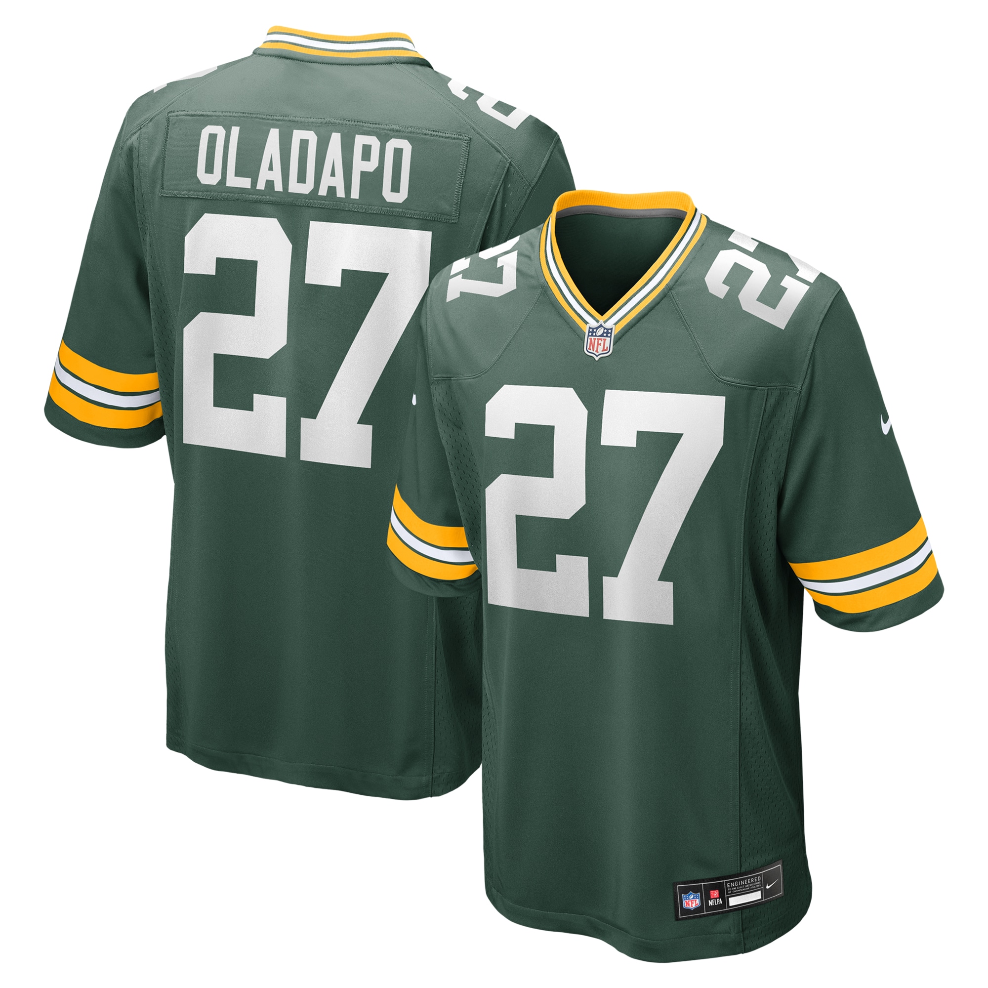 Men's Green Bay Packers Kitan Oladapo Green Game Jersey JS5556 Saliibo