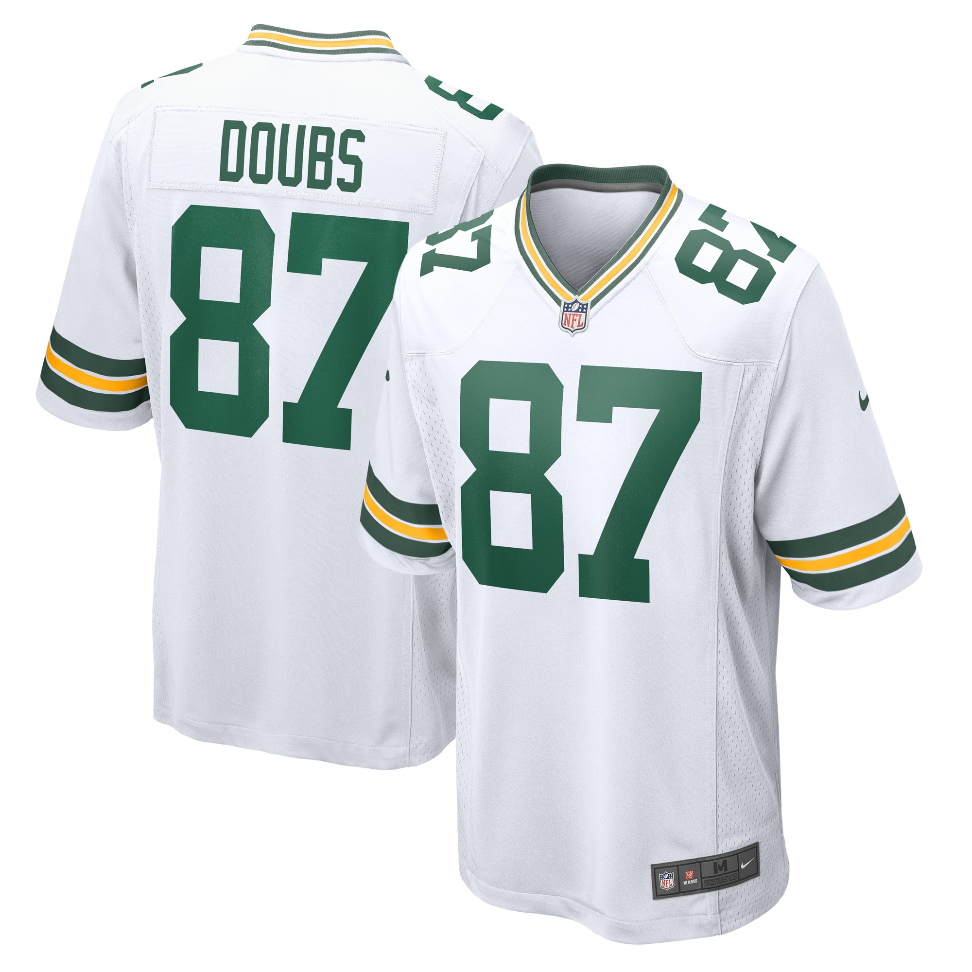 Men's Green Bay Packers Romeo Doubs White Game Player Jersey JS2620 Saliibo