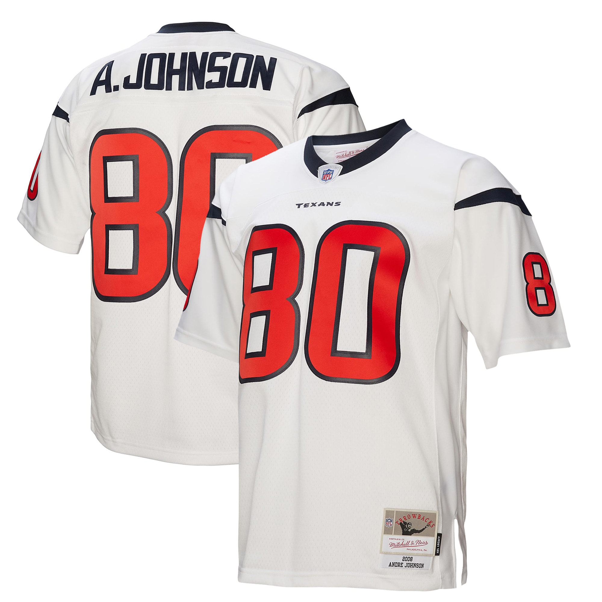 Men's Houston Texans Andre Johnson Mitchell & Ness White Legacy Jersey JS6248 Saliibo