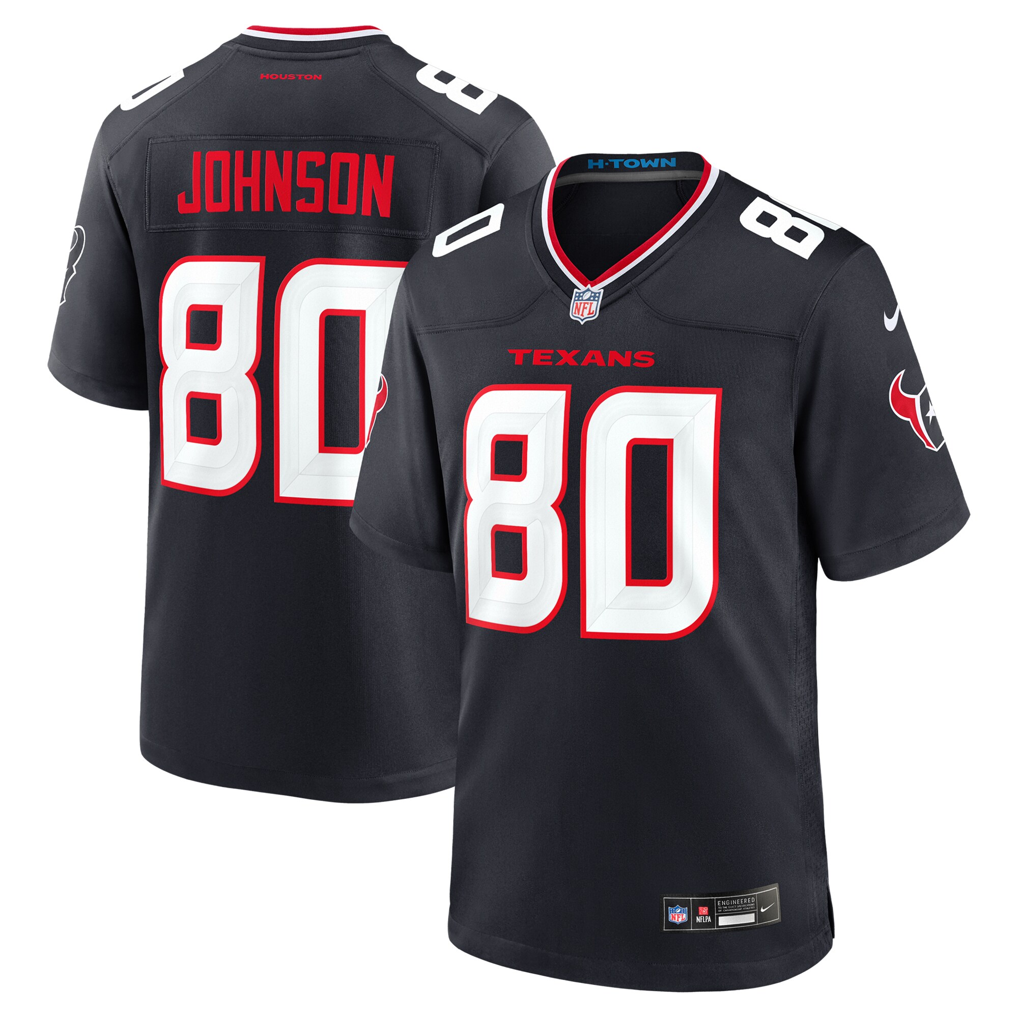 Men's Houston Texans Andre Johnson Navy Team Retired Player Game Jersey JS5342 Saliibo