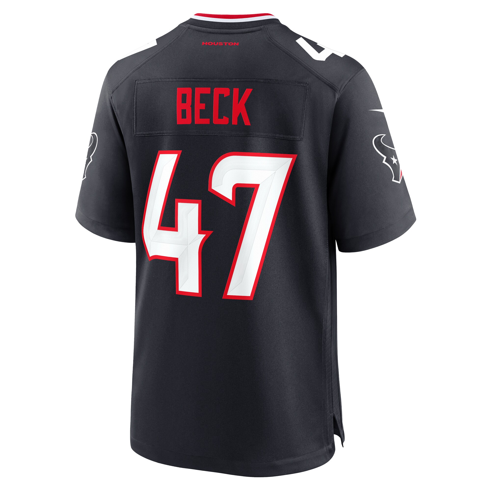Men's Houston Texans Andrew Beck Navy Team Game Jersey JS2587 Saliibo - Image 3