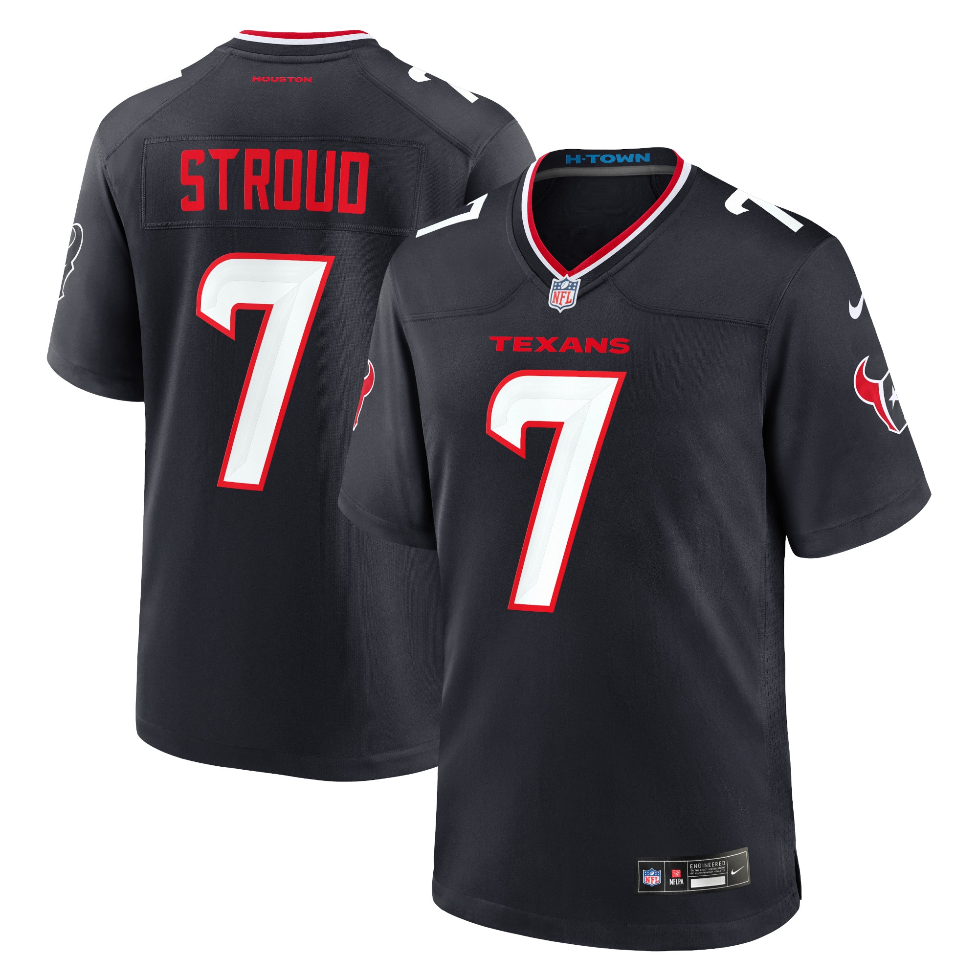 Men's Houston Texans C.J. Stroud Navy Game Jersey JS5288 Saliibo