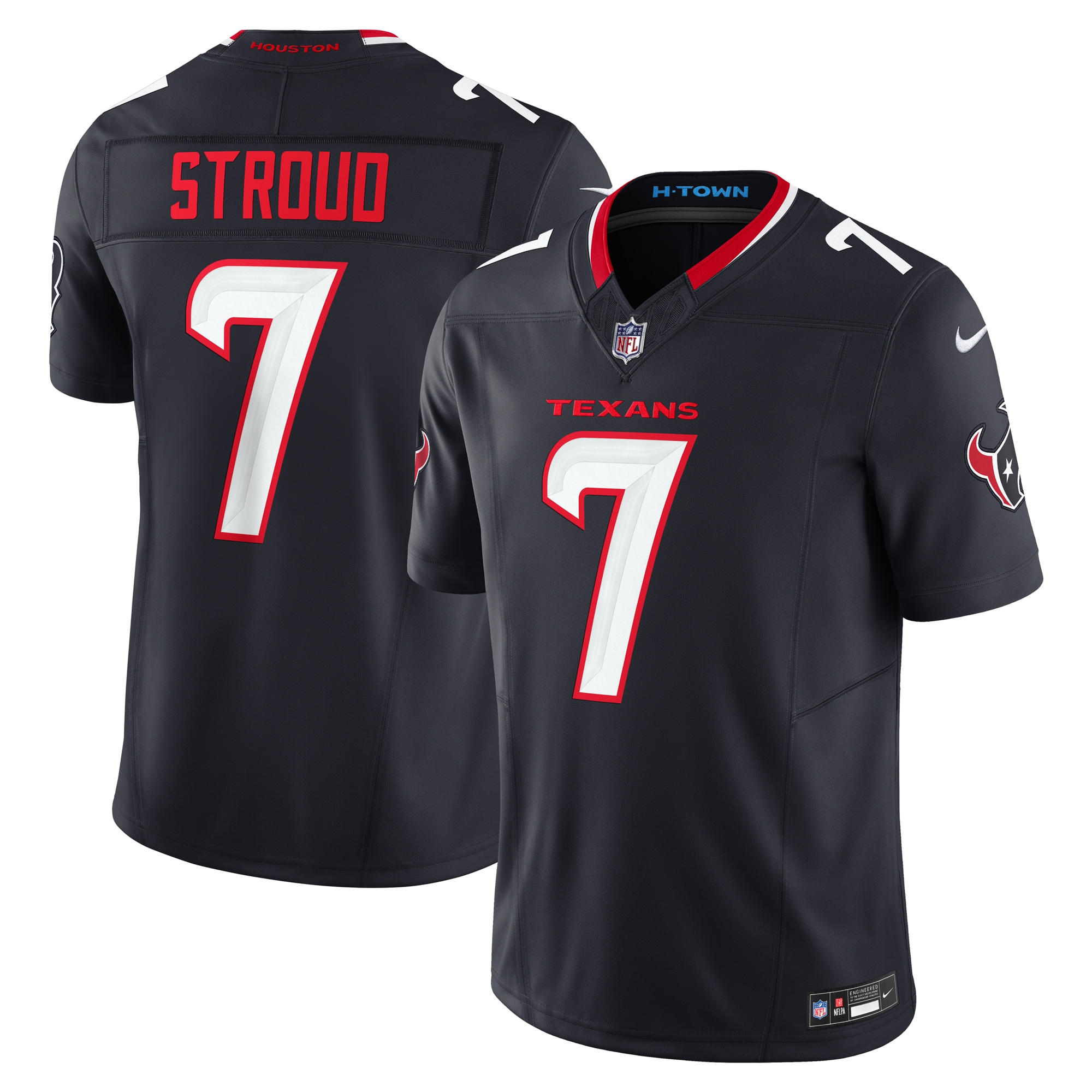 Men's Houston Texans C.J. Stroud Navy Vapor F.U.S.E. Limited Jersey JS9382 Saliibo