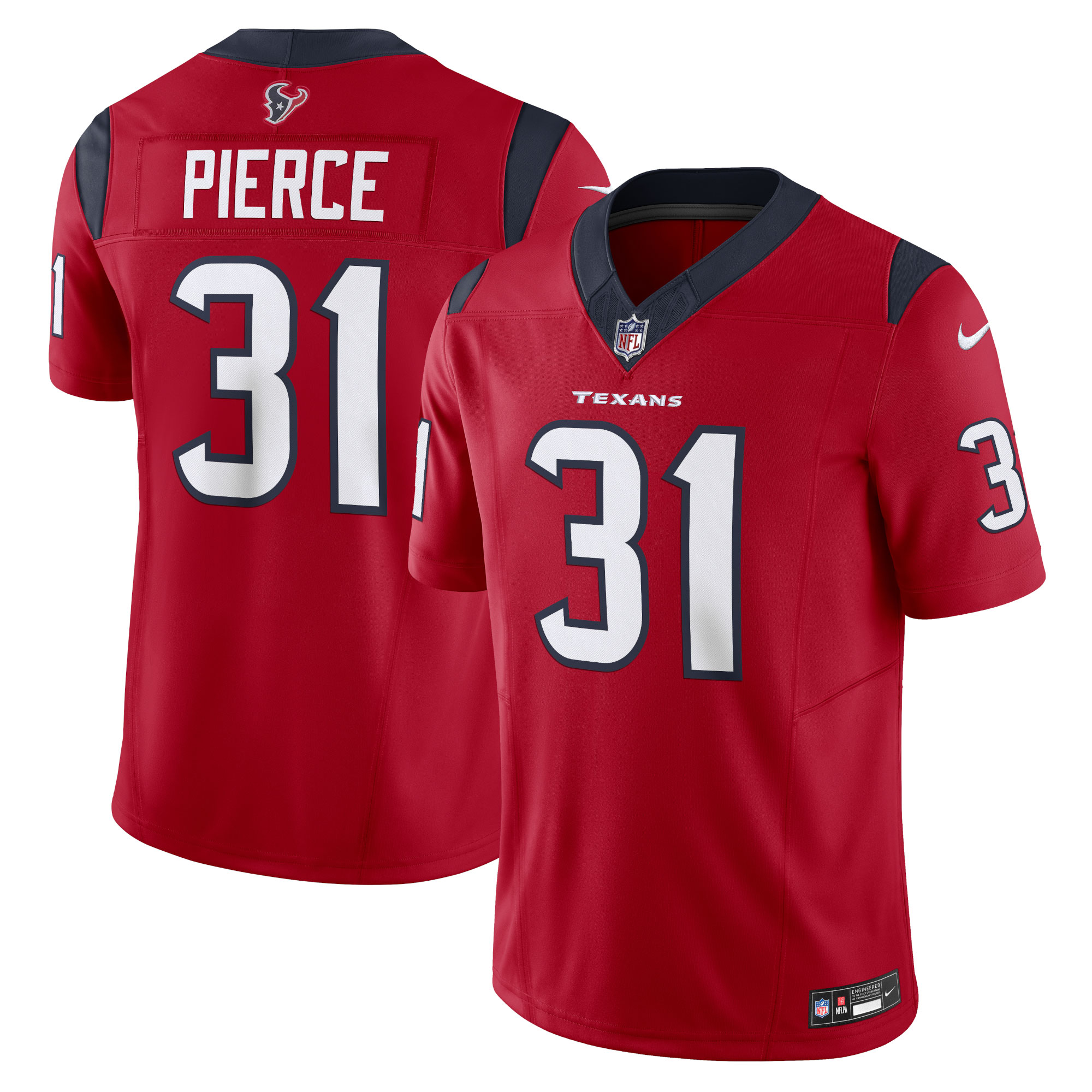 Men's Houston Texans Dameon Pierce Red Vapor F.U.S.E. Limited Jersey JS1200 Saliibo
