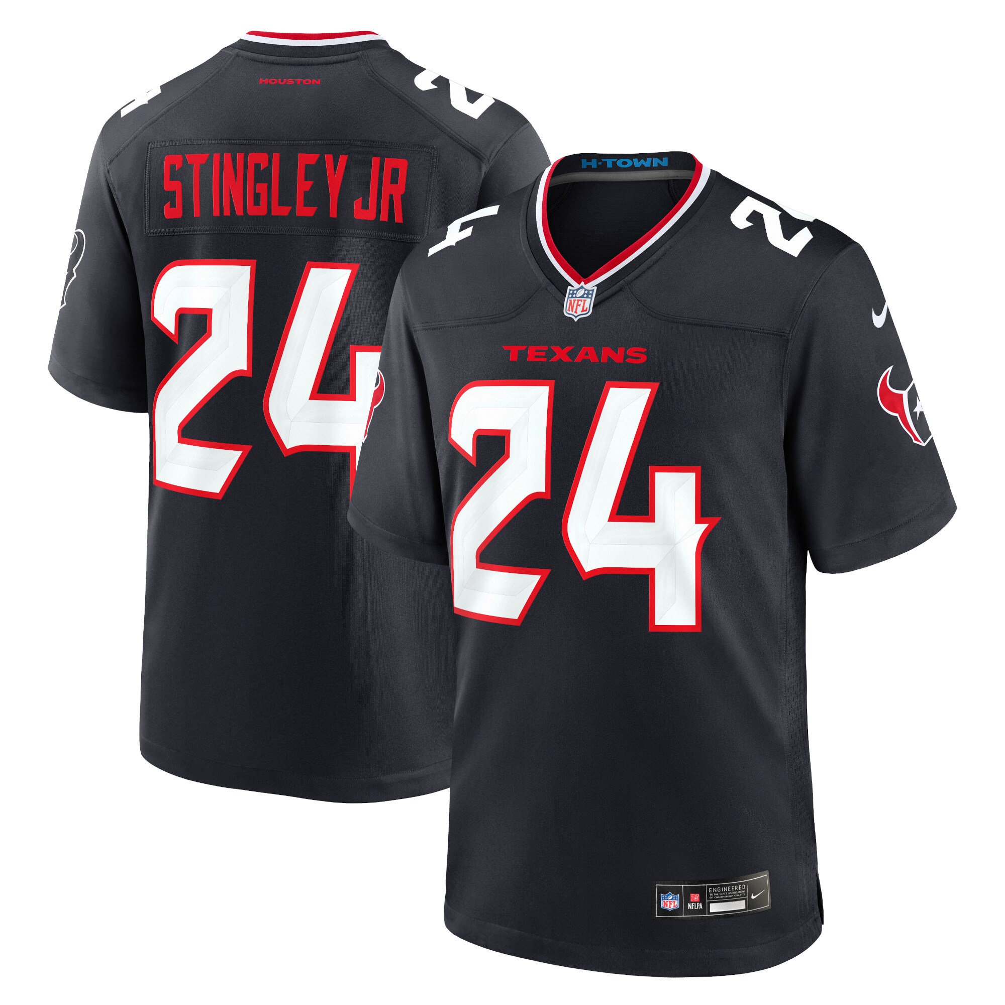 Men's Houston Texans Derek Stingley Jr. Navy Game Jersey JS4287 Saliibo