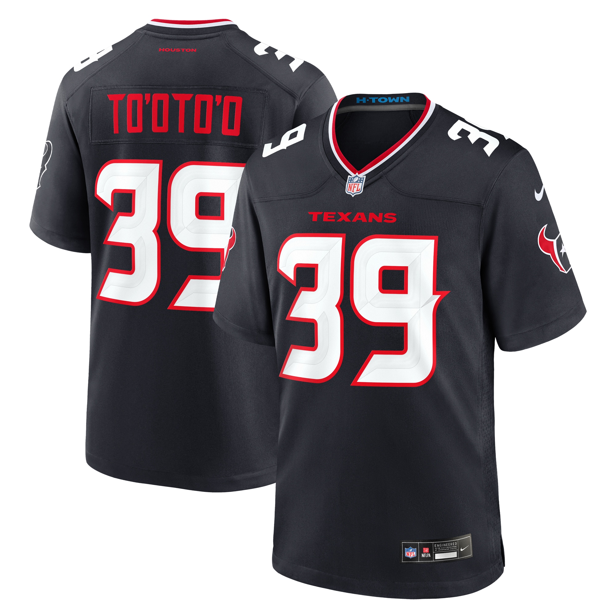 Men's Houston Texans Henry To'oto'o Navy Team Game Jersey JS8525 Saliibo