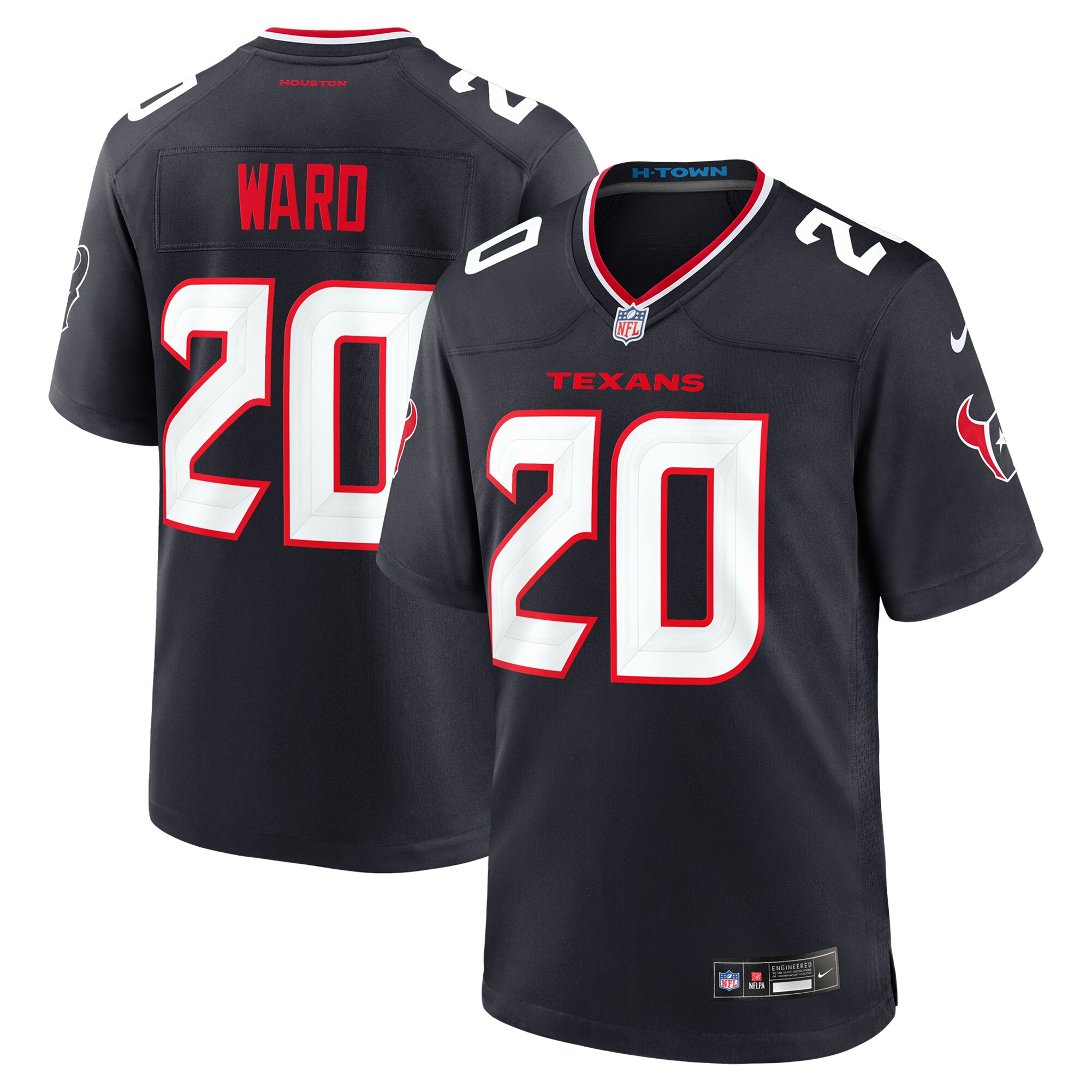 Men's Houston Texans Jimmie Ward Navy Team Game Jersey JS7656 Saliibo
