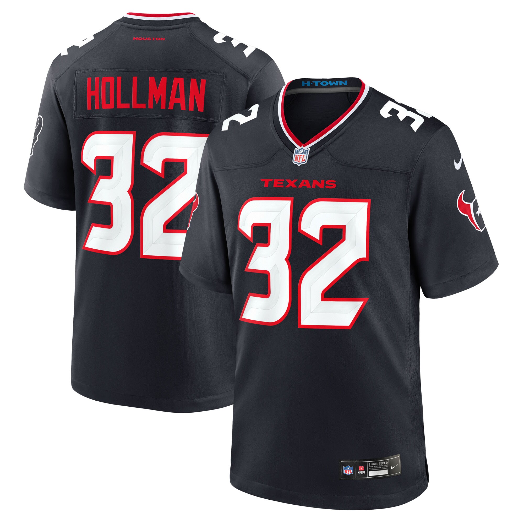 Men's Houston Texans Ka'Dar Hollman Navy Team Game Jersey JS6611 Saliibo