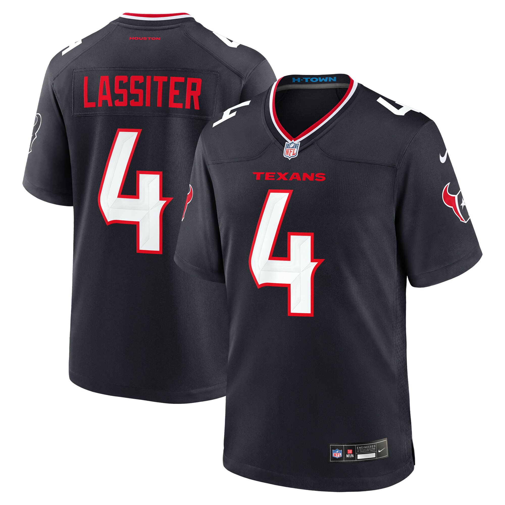 Men's Houston Texans Kamari Lassiter Navy Team Game Jersey JS2844 Saliibo