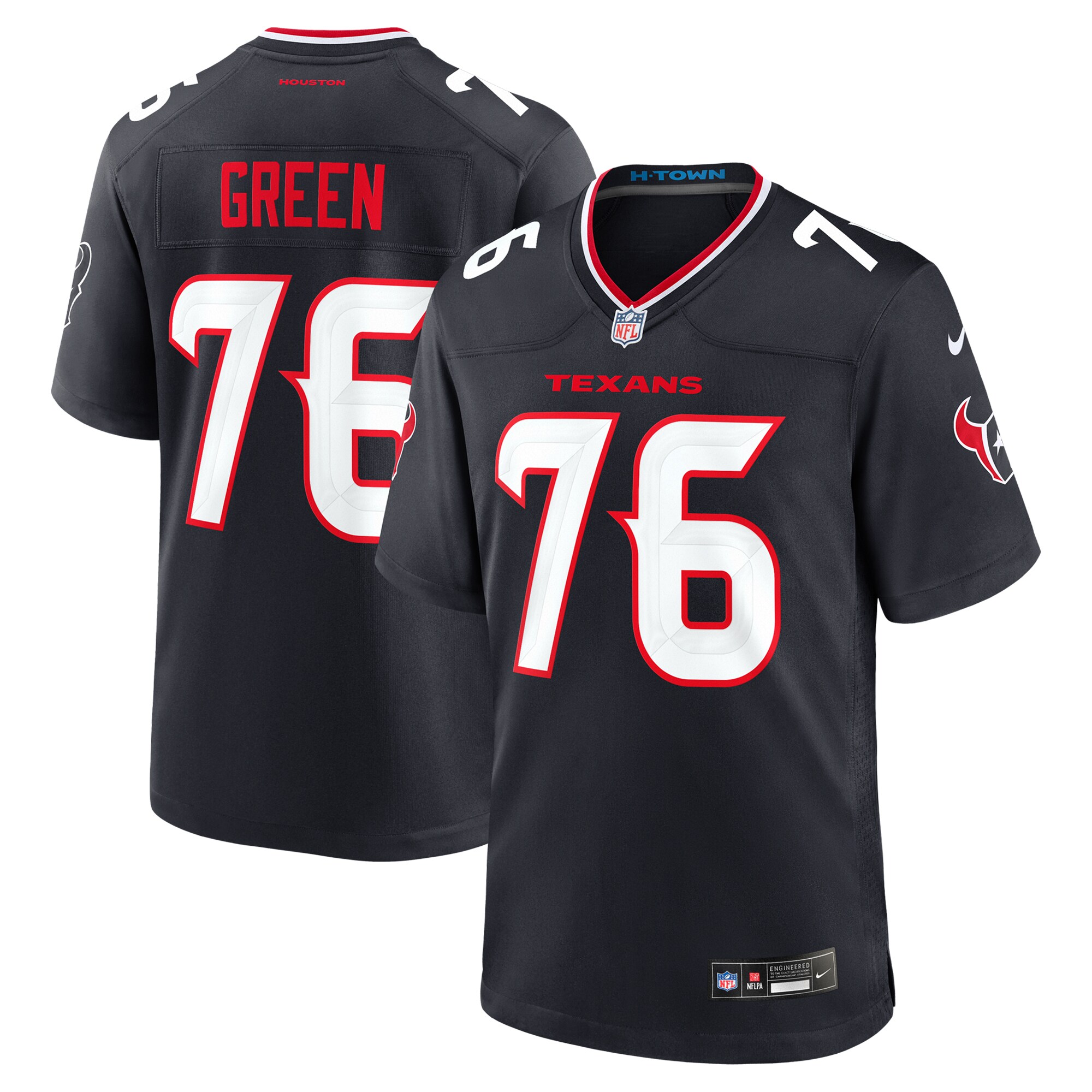 Men's Houston Texans Kenyon Green Navy Team Game Jersey JS3202 Saliibo