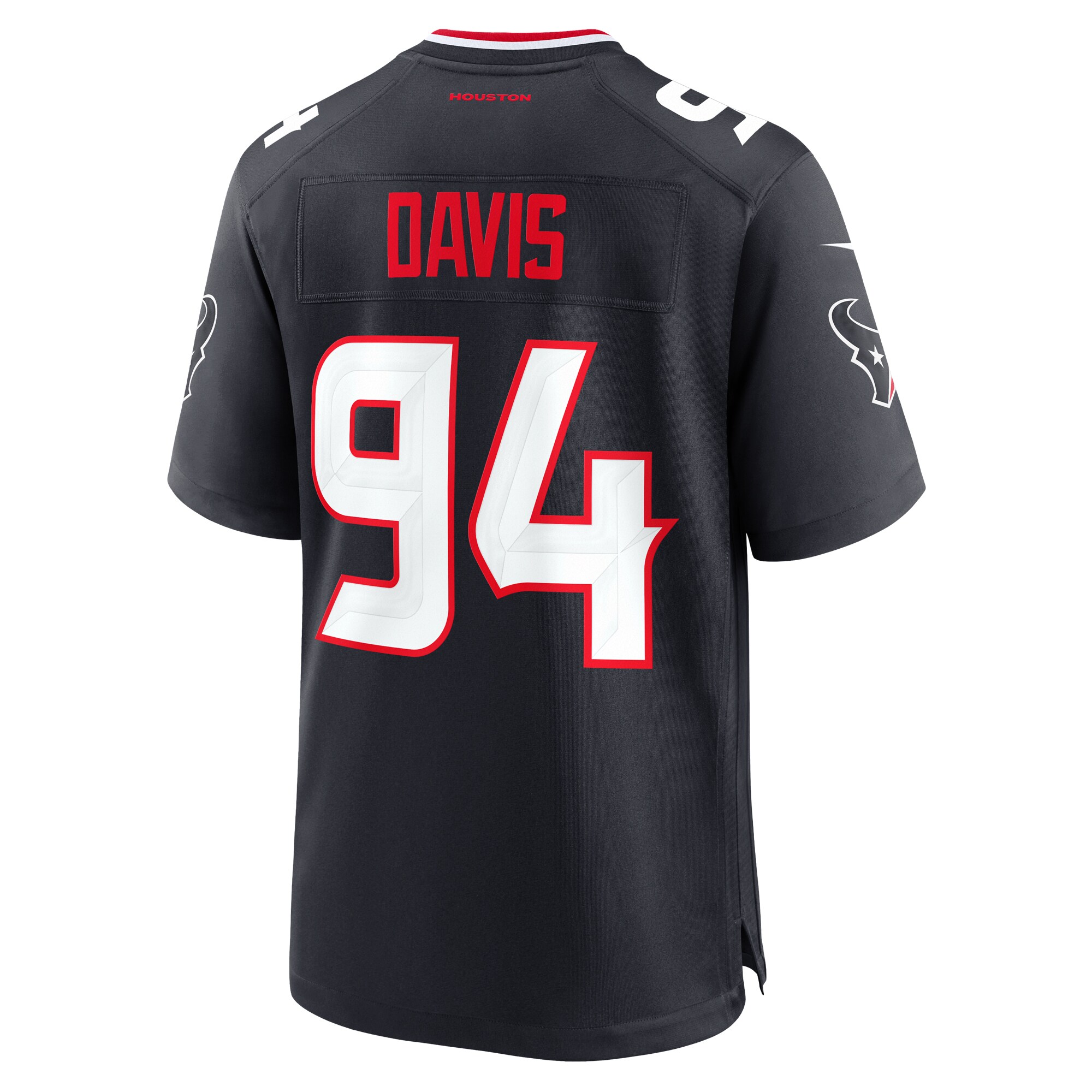 Men's Houston Texans Khalil Davis Navy Team Game Jersey JS9321 Saliibo - Image 3