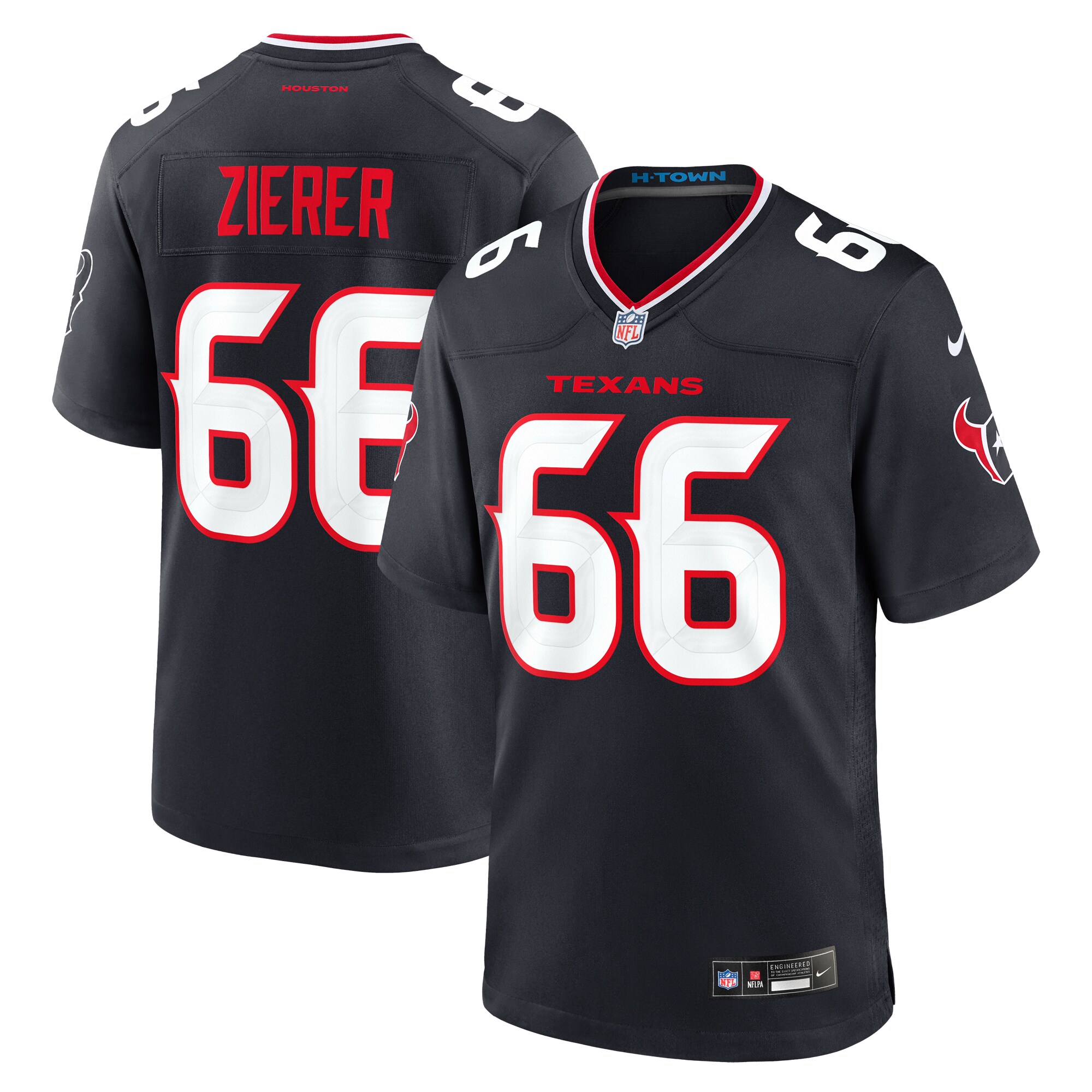 Men's Houston Texans Kilian Zierer Navy Team Game Jersey JS6920 Saliibo
