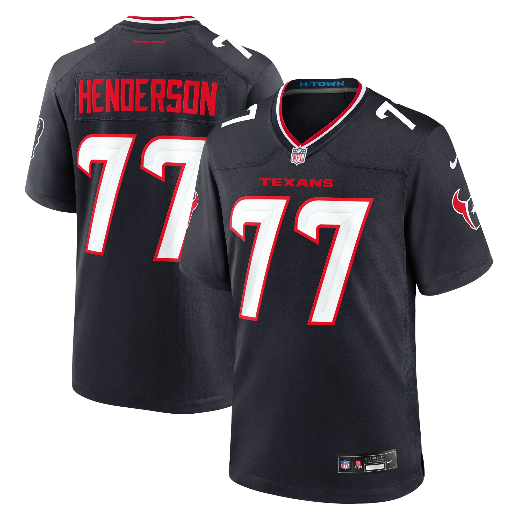 Men's Houston Texans LaDarius Henderson Navy Game Jersey JS9955 Saliibo