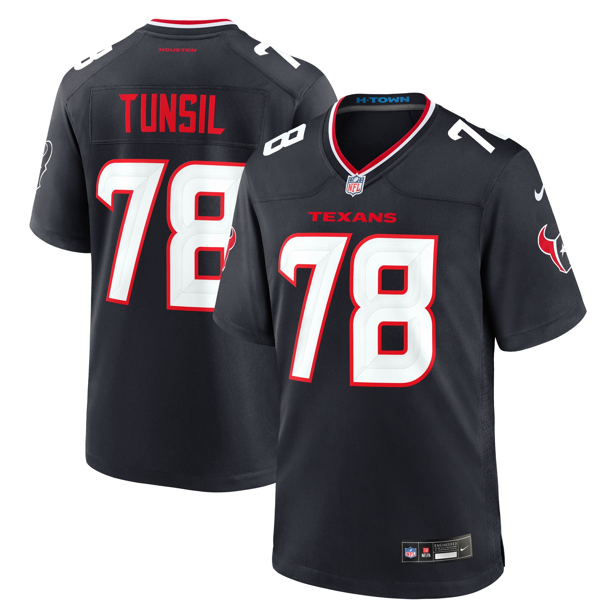 Men's Houston Texans Laremy Tunsil Navy Team Game Jersey JS6701 Saliibo