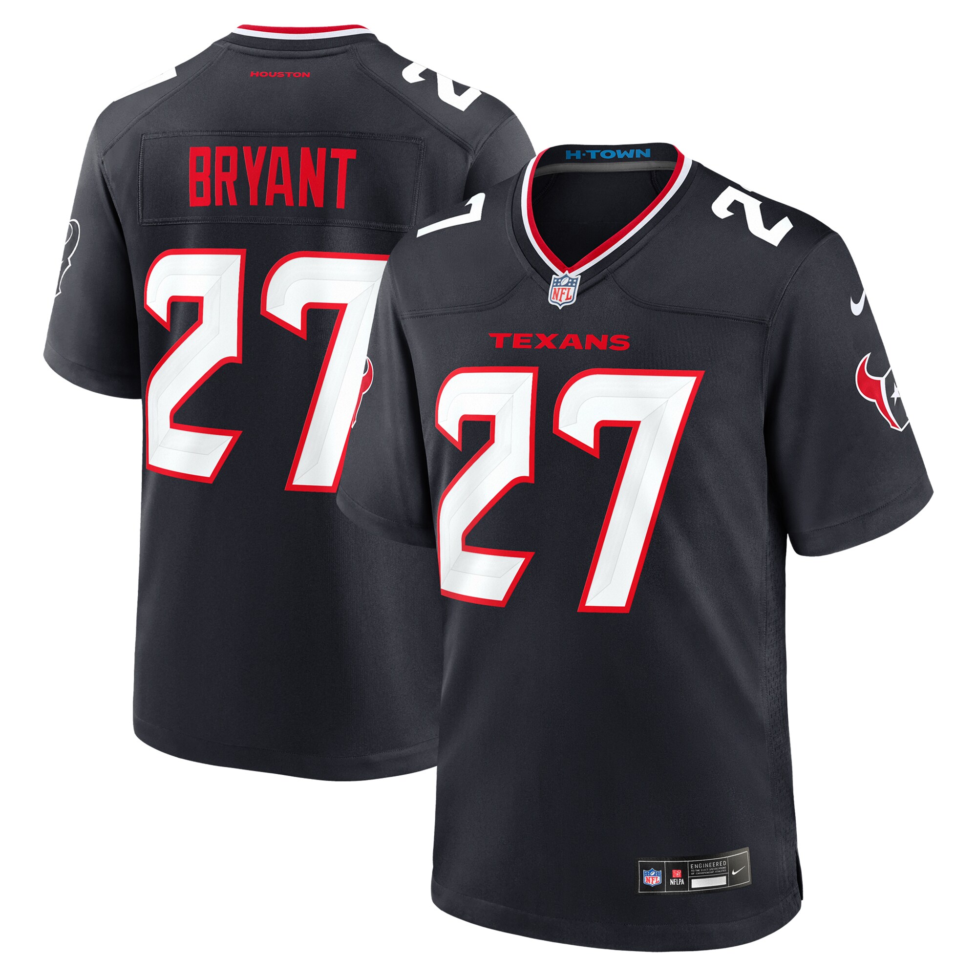 Men's Houston Texans Myles Bryant Navy Team Game Jersey JS7782 Saliibo