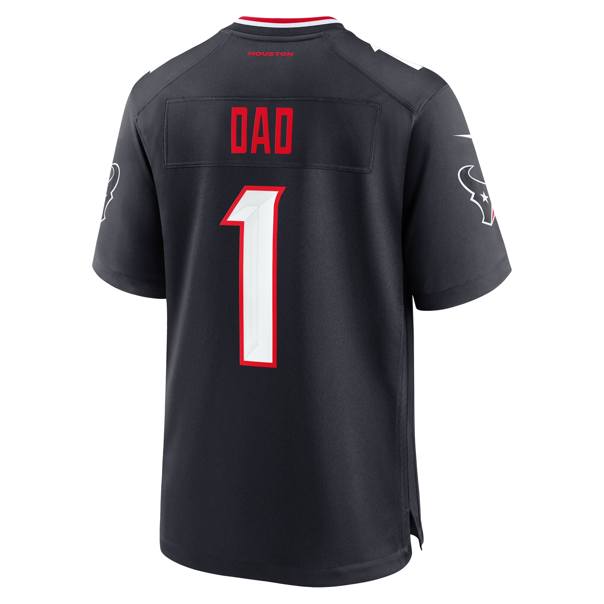 Men's Houston Texans Navy #1 Dad Game Jersey JS1227 Saliibo - Image 3