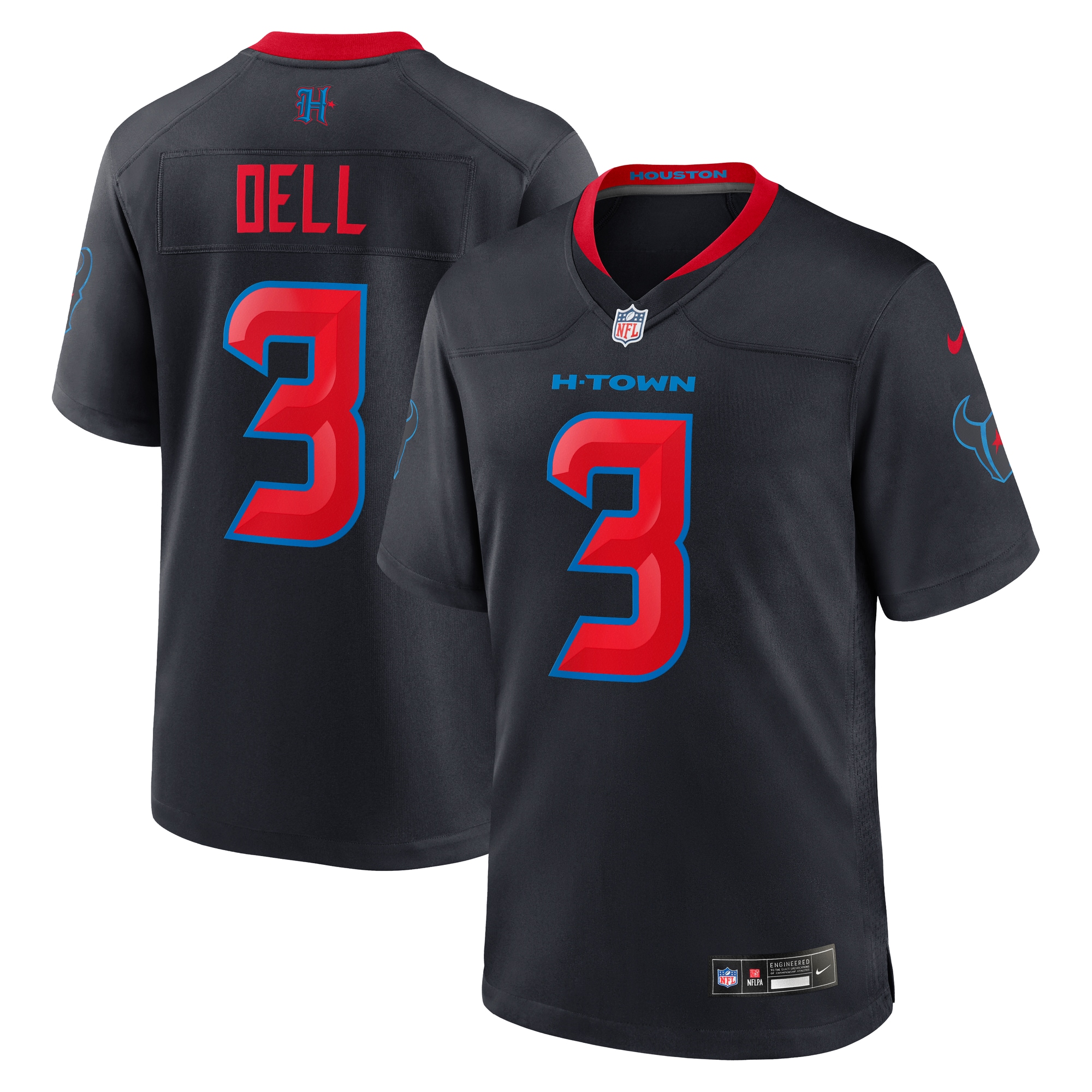 Men's Houston Texans Tank Dell Navy 2nd Alternate Game Jersey JS1228 Saliibo