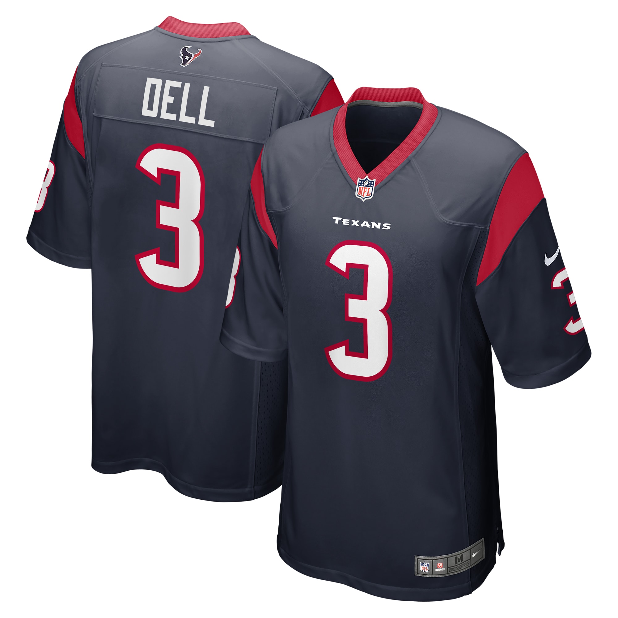 Men's Houston Texans Tank Dell Navy Player Game Jersey JS3909 Saliibo