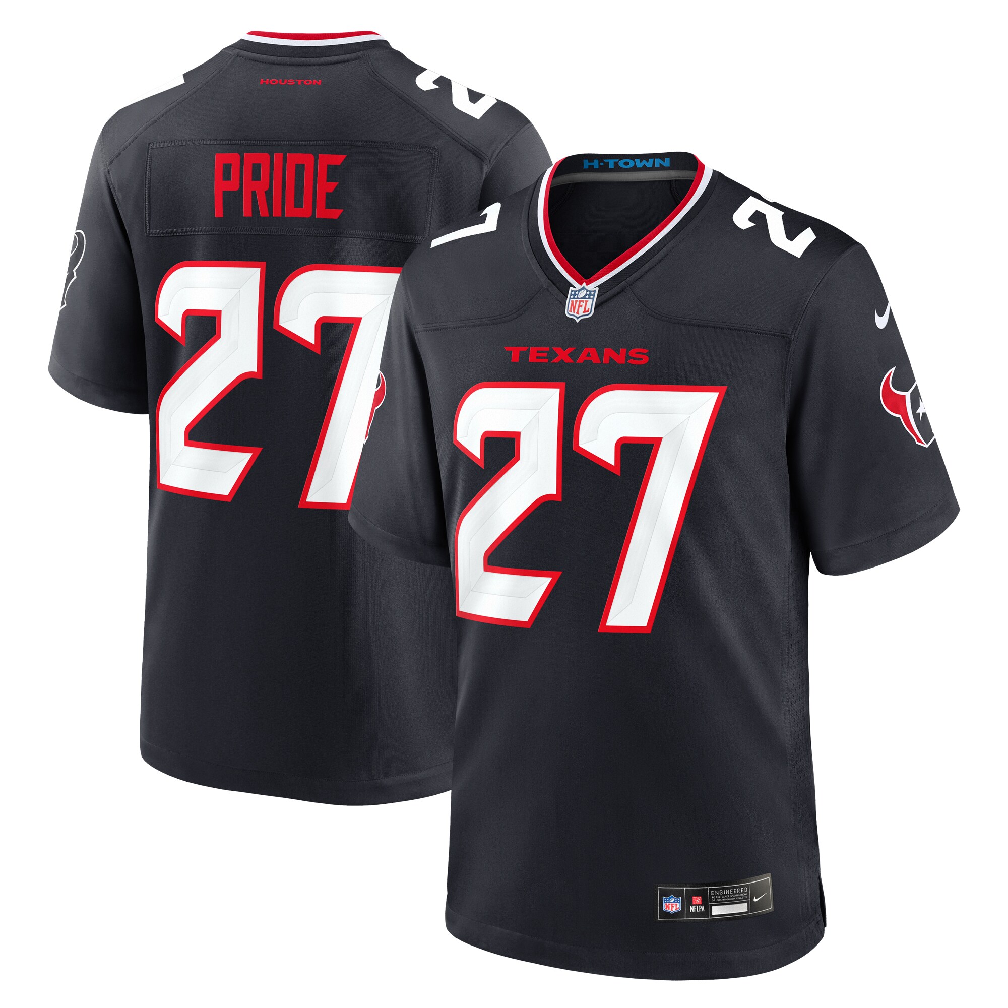 Men's Houston Texans Troy Pride Navy Team Game Jersey JS7120 Saliibo