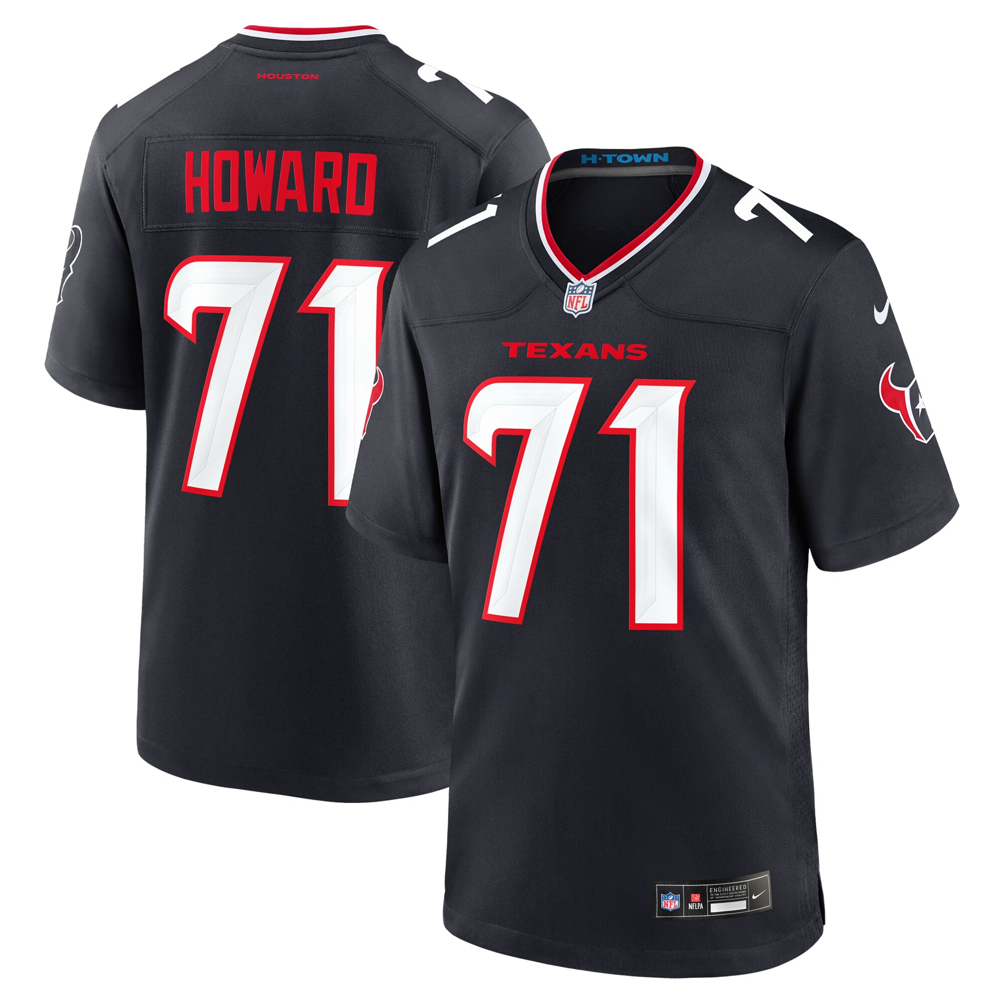 Men's Houston Texans Tytus Howard Navy Team Game Jersey JS9672 Saliibo