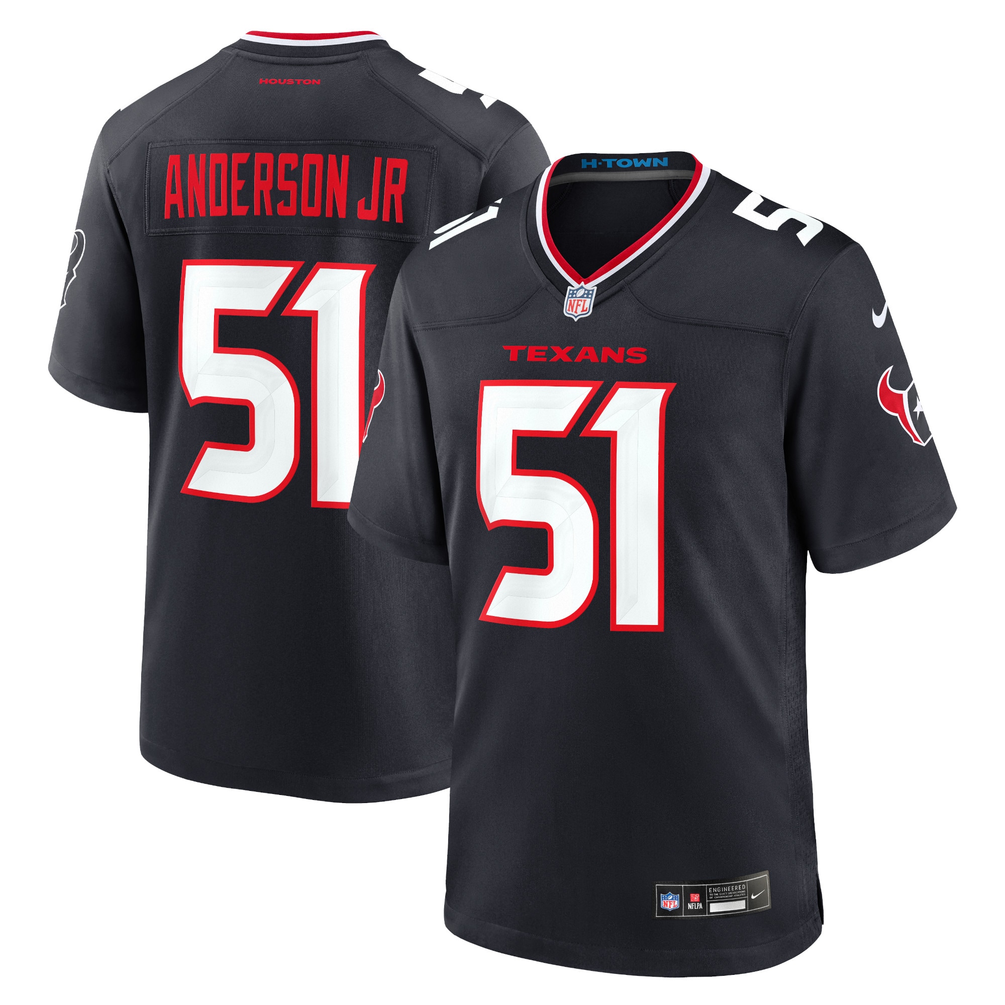 Men's Houston Texans Will Anderson Jr. Navy Game Jersey JS1648 Saliibo