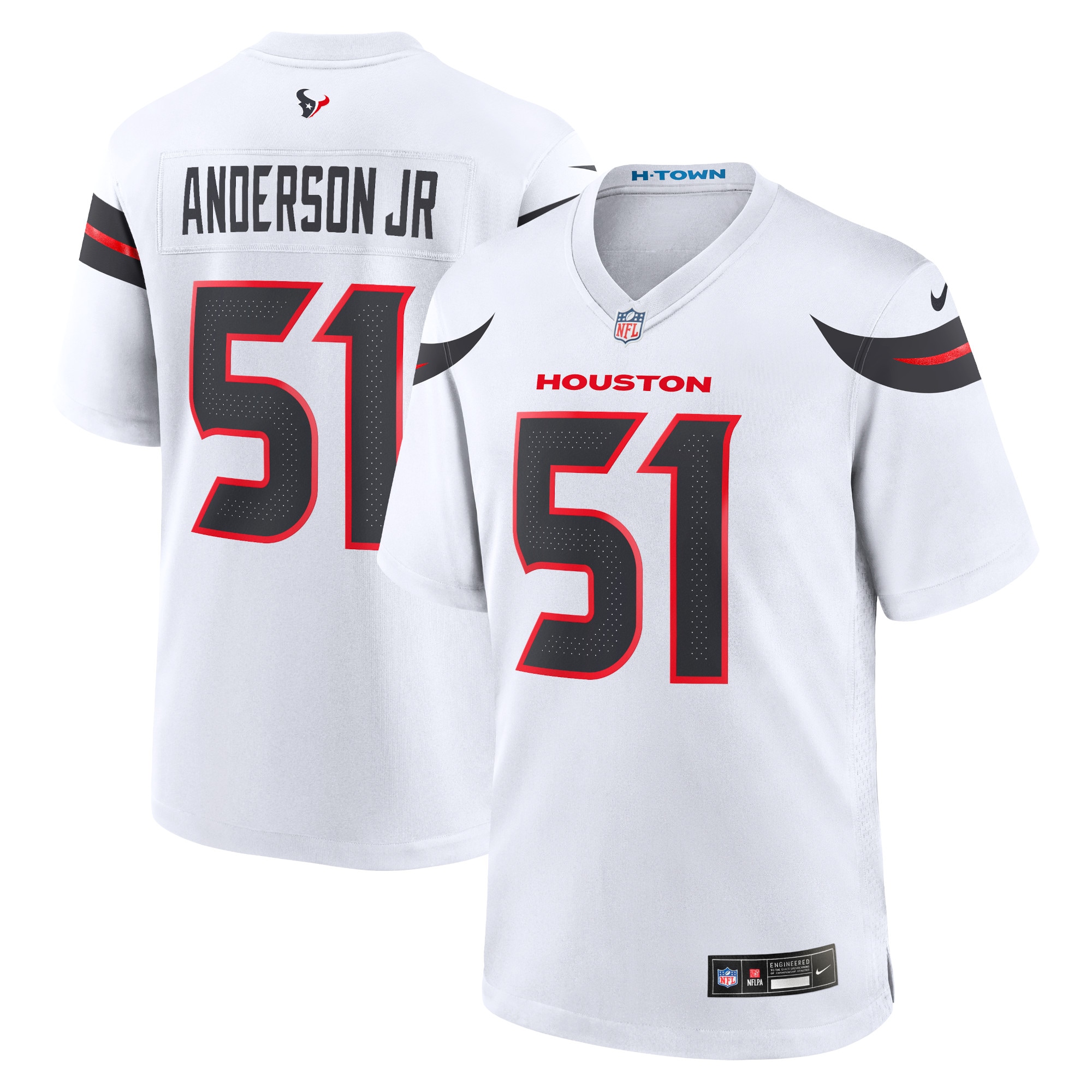 Men's Houston Texans Will Anderson Jr. White Game Jersey JS3670 Saliibo