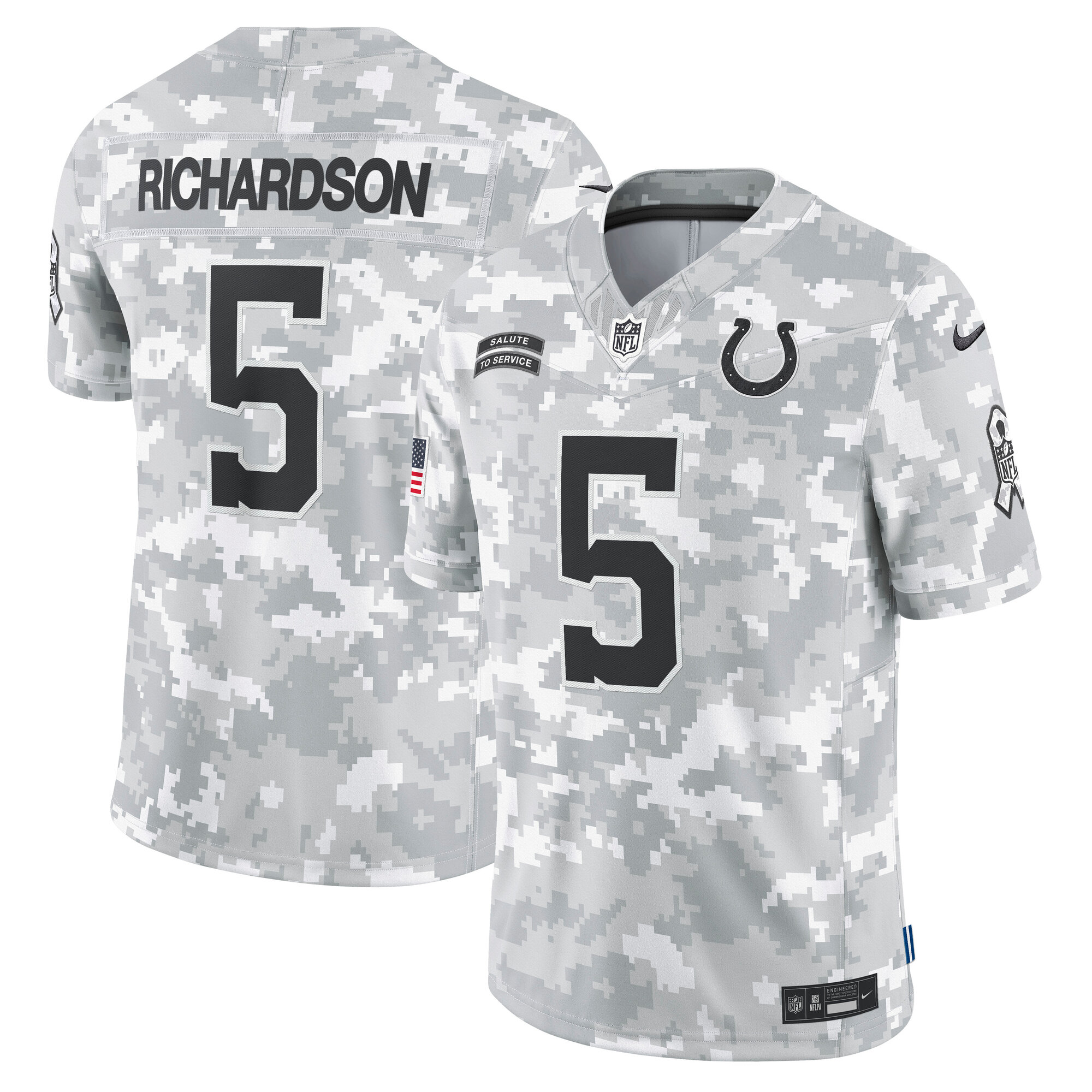 Men's Indianapolis Colts Anthony Richardson Arctic Camo 2024 Salute to Service Limited Jersey JS1940 Saliibo