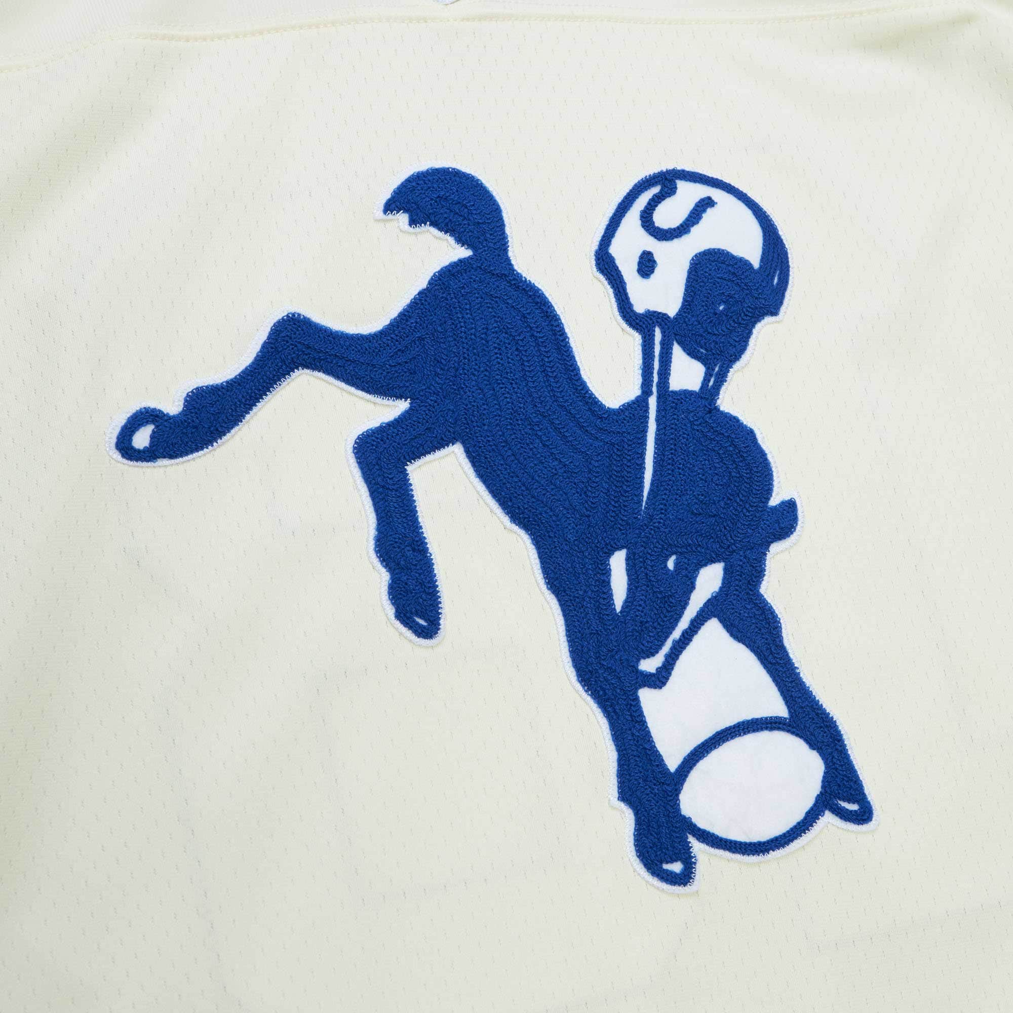 Men's Indianapolis Colts Peyton Manning Mitchell & Ness Cream Chainstitch Legacy Jersey JS5232 Saliibo - Image 4