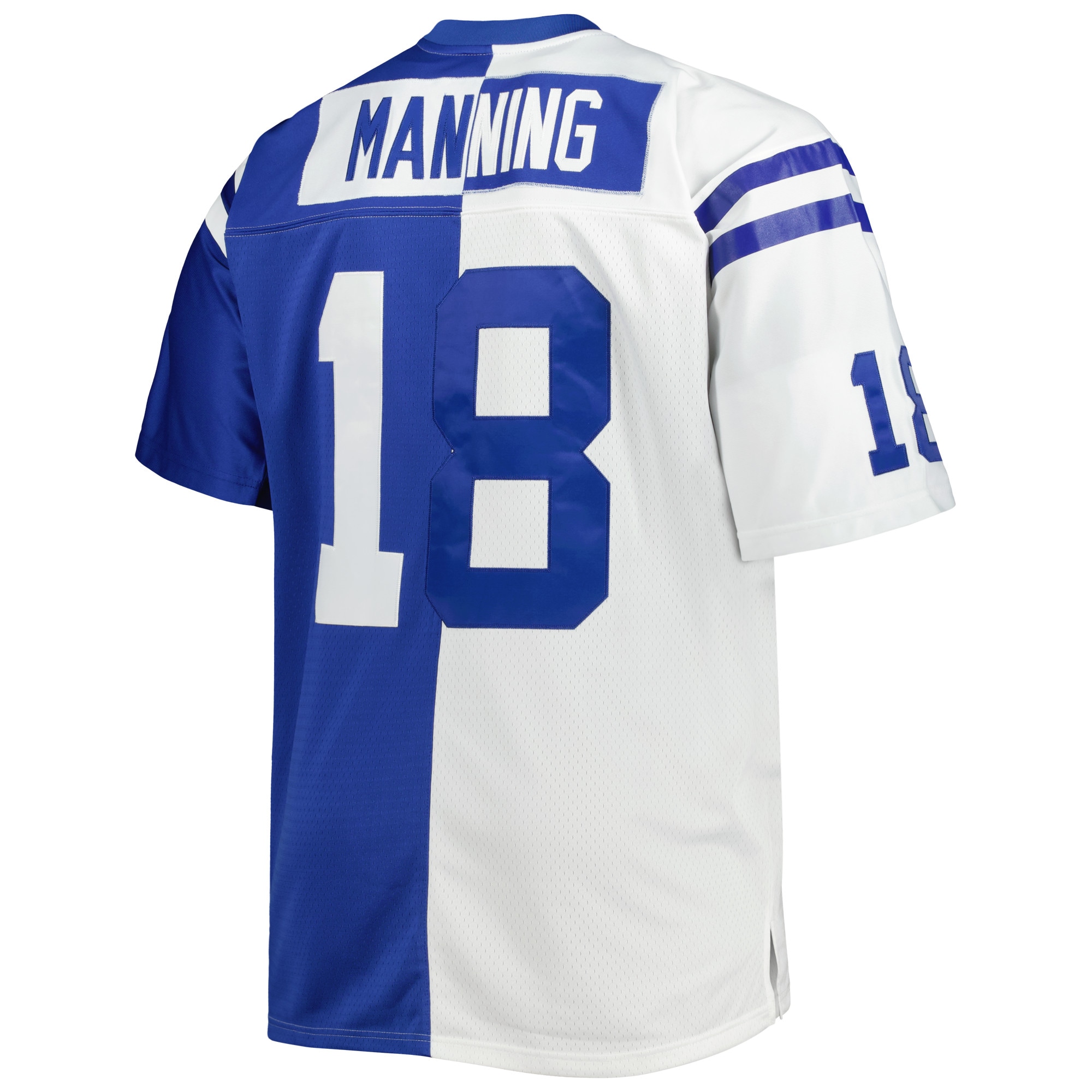Men's Indianapolis Colts Peyton Manning Mitchell & Ness White/Royal Big & Tall Split Legacy Retired Player Jersey JS9084 Saliibo - Image 3