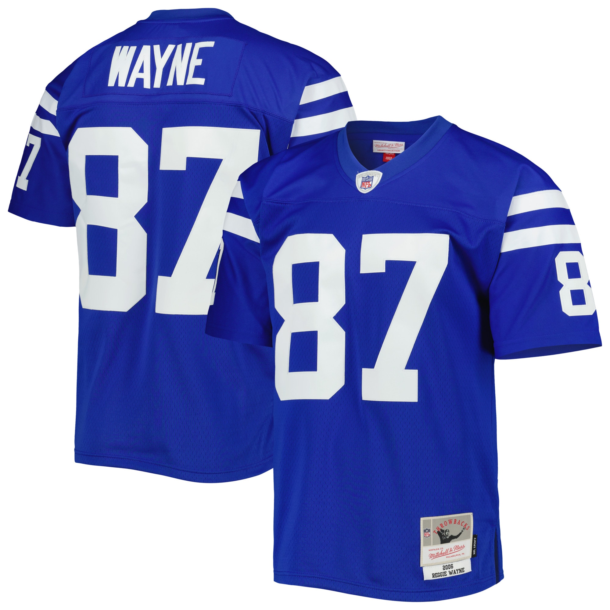 Men's Indianapolis Colts Reggie Wayne Mitchell & Ness Royal Legacy Jersey JS9422 Saliibo