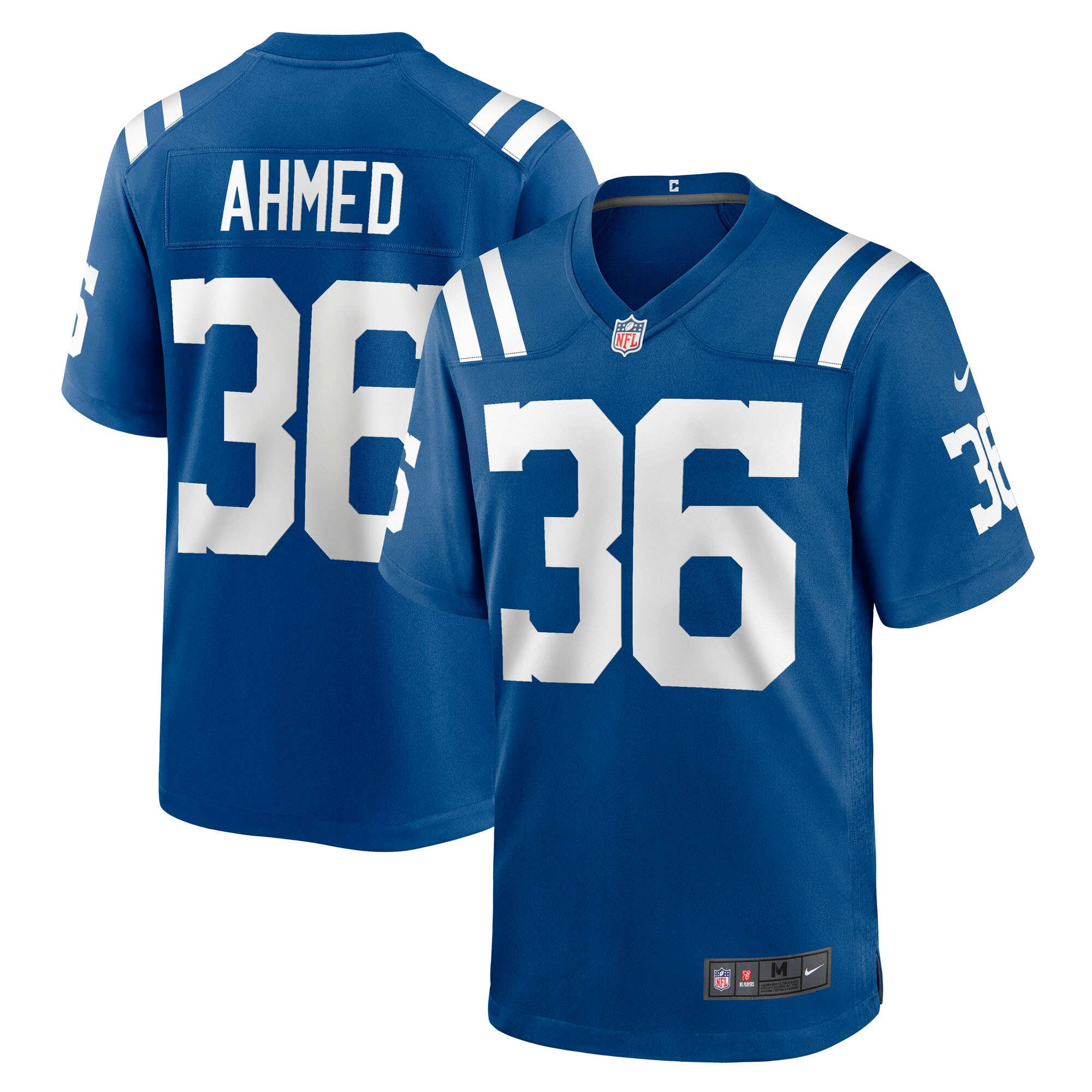 Men's Indianapolis Colts Salvon Ahmed Royal Team Game Jersey JS9733 Saliibo
